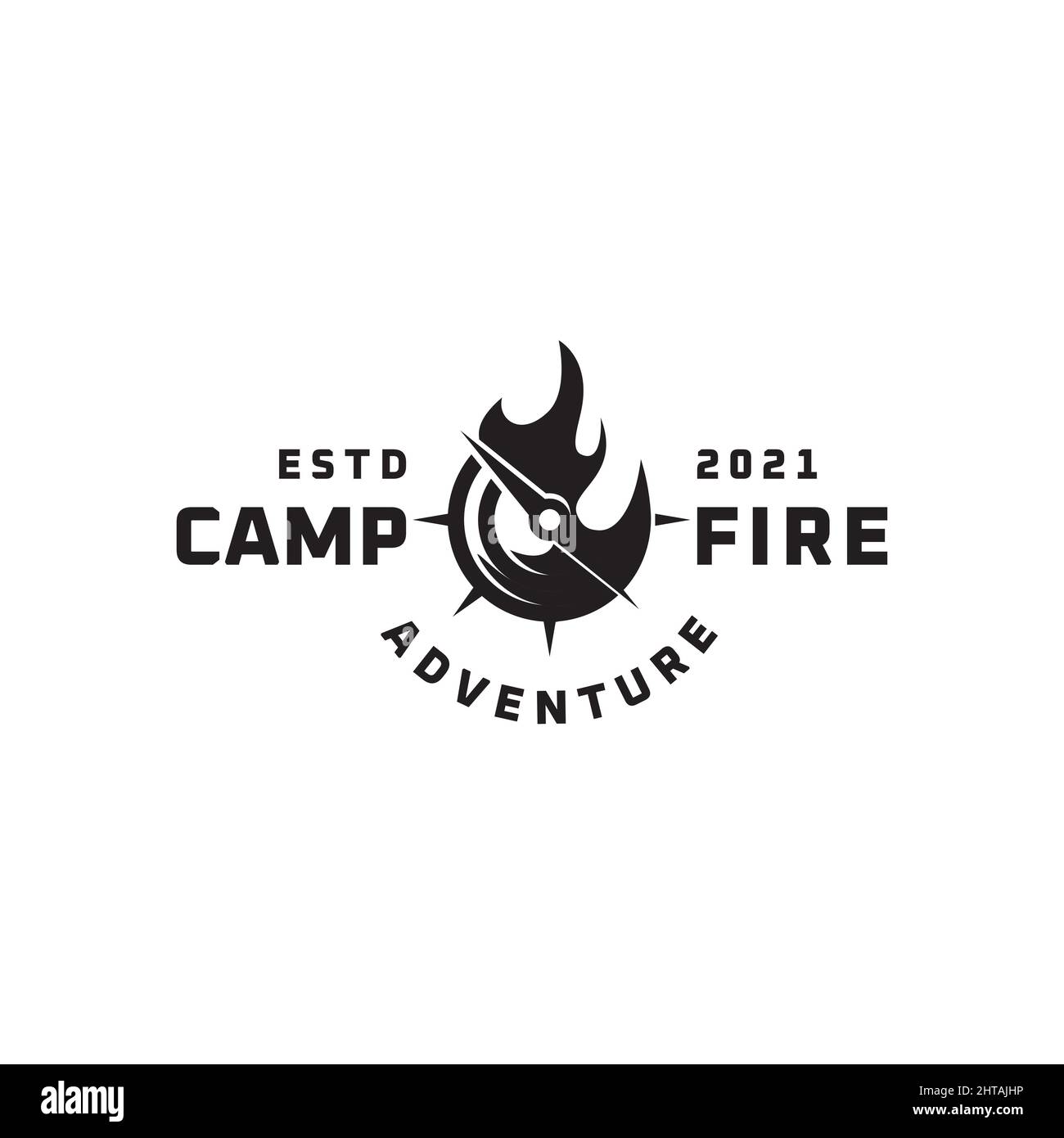 Camp fire logo design inspiration vector template Stock Vector