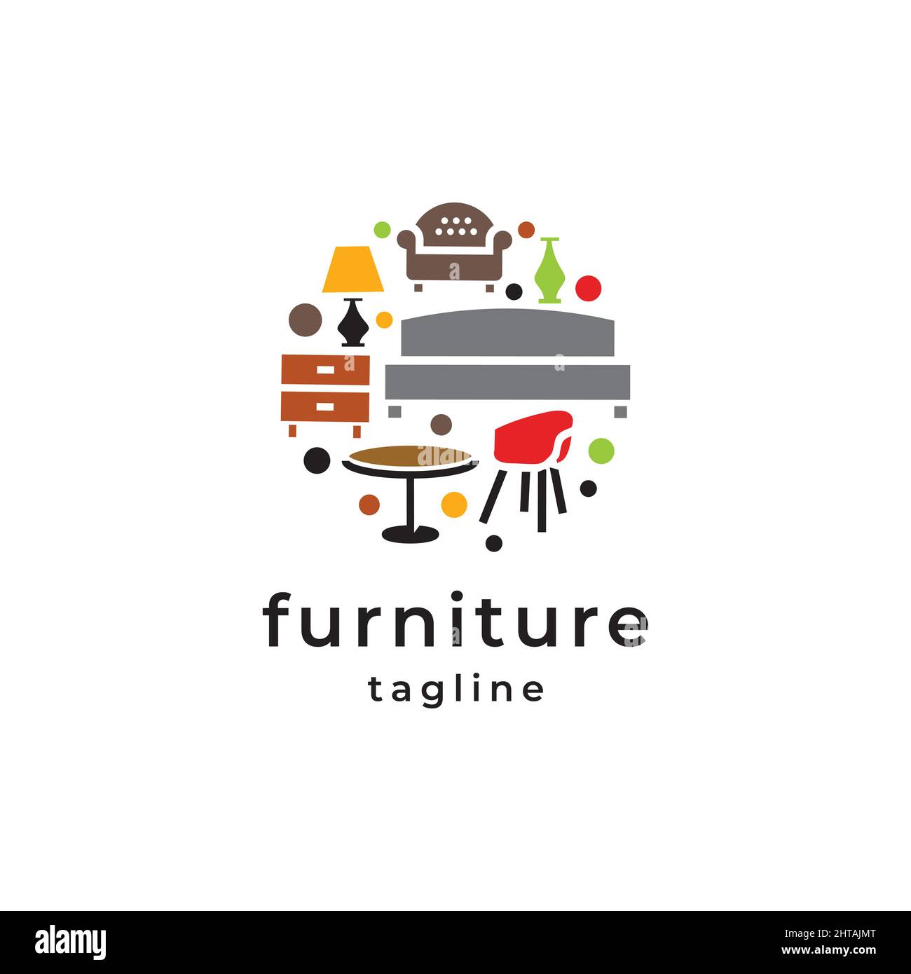 Furniture logo design inspiration vector template. Creative home furnishing icon Stock Vector
