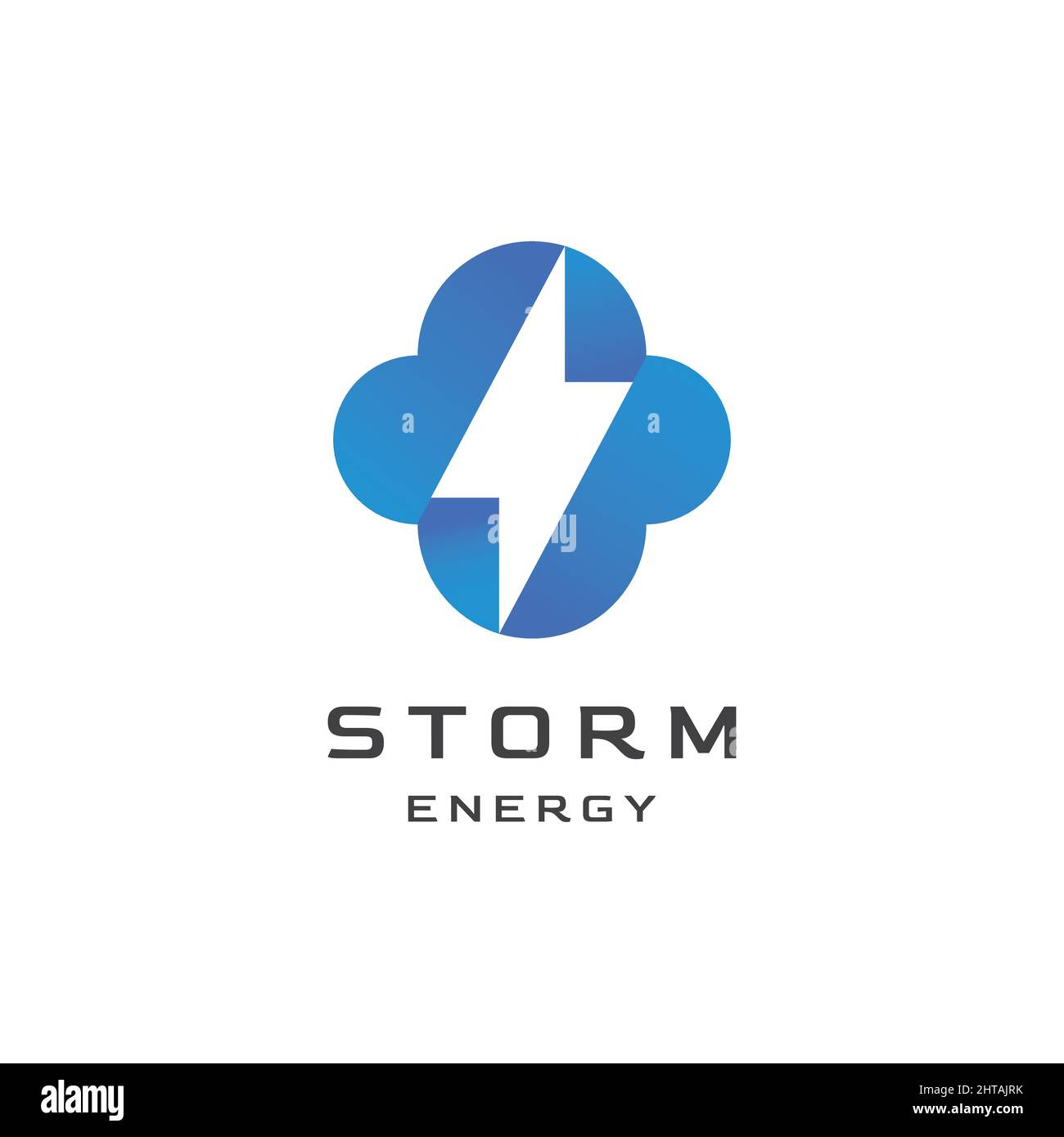 Abstract cloud with flash logo design illustration vector template. Cloud technology icon Stock Vector