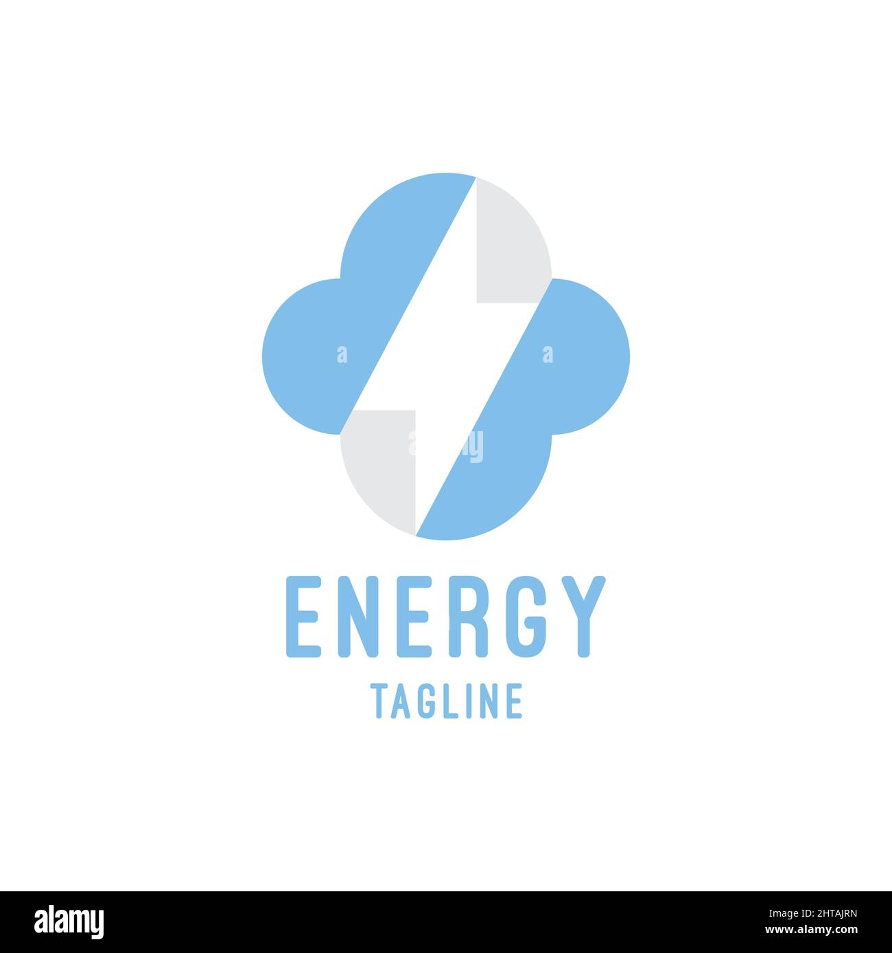 Abstract cloud with flash logo design illustration vector template. Cloud technology icon Stock Vector