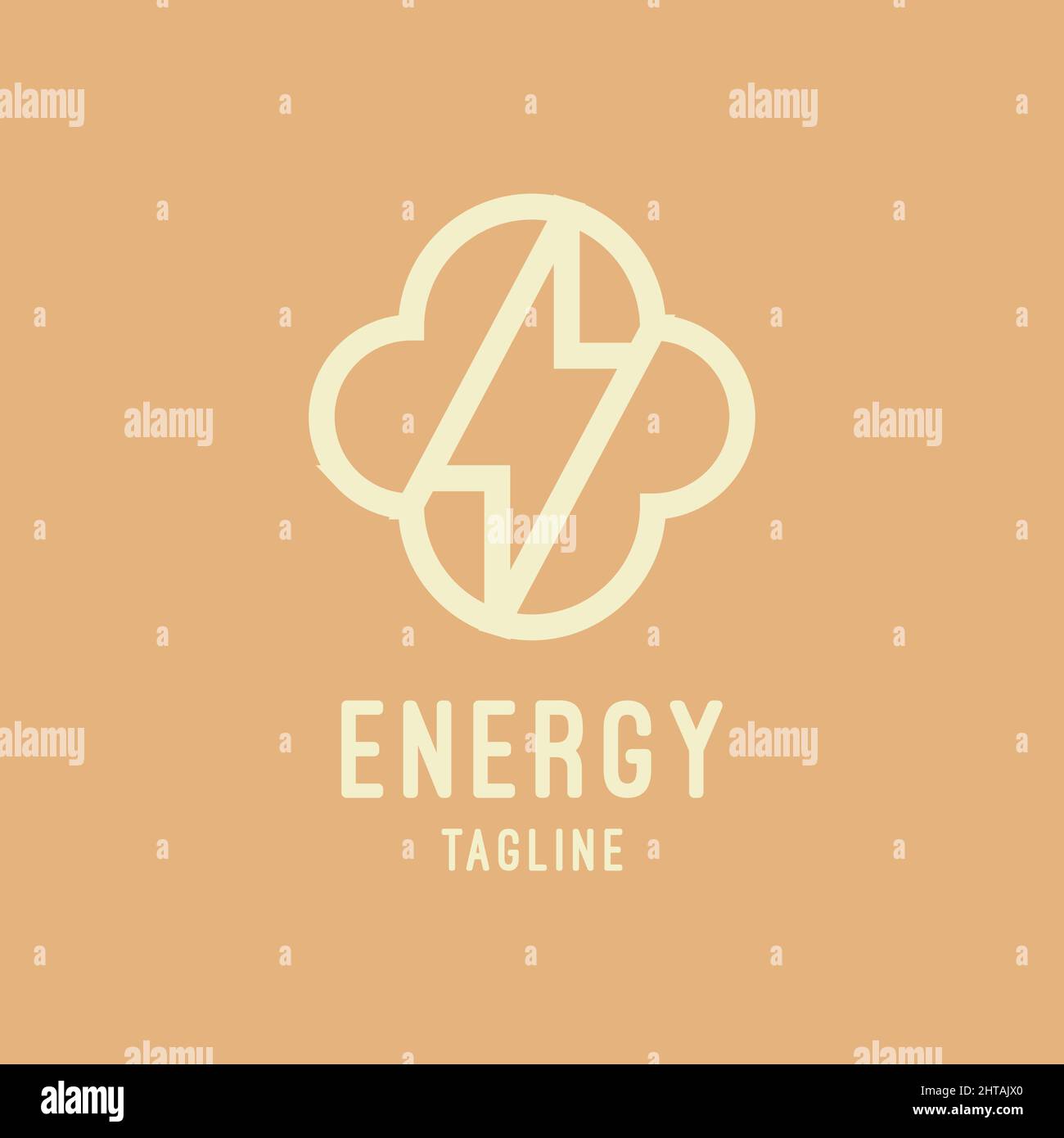 Abstract cloud with flash logo design illustration vector template. Cloud technology icon Stock Vector