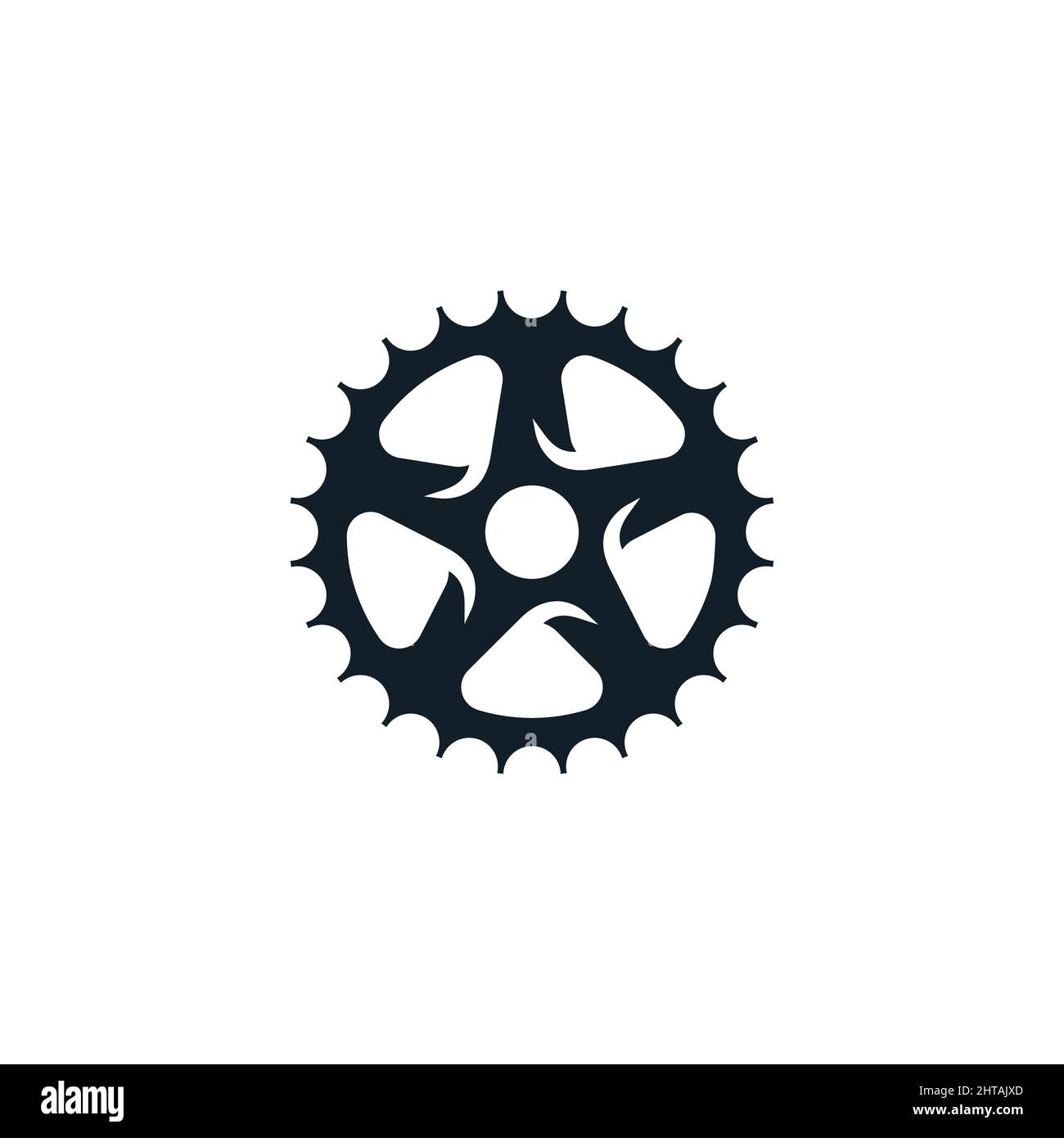 Gear logo design symbol vector template. Bicycle gear icon Stock Vector
