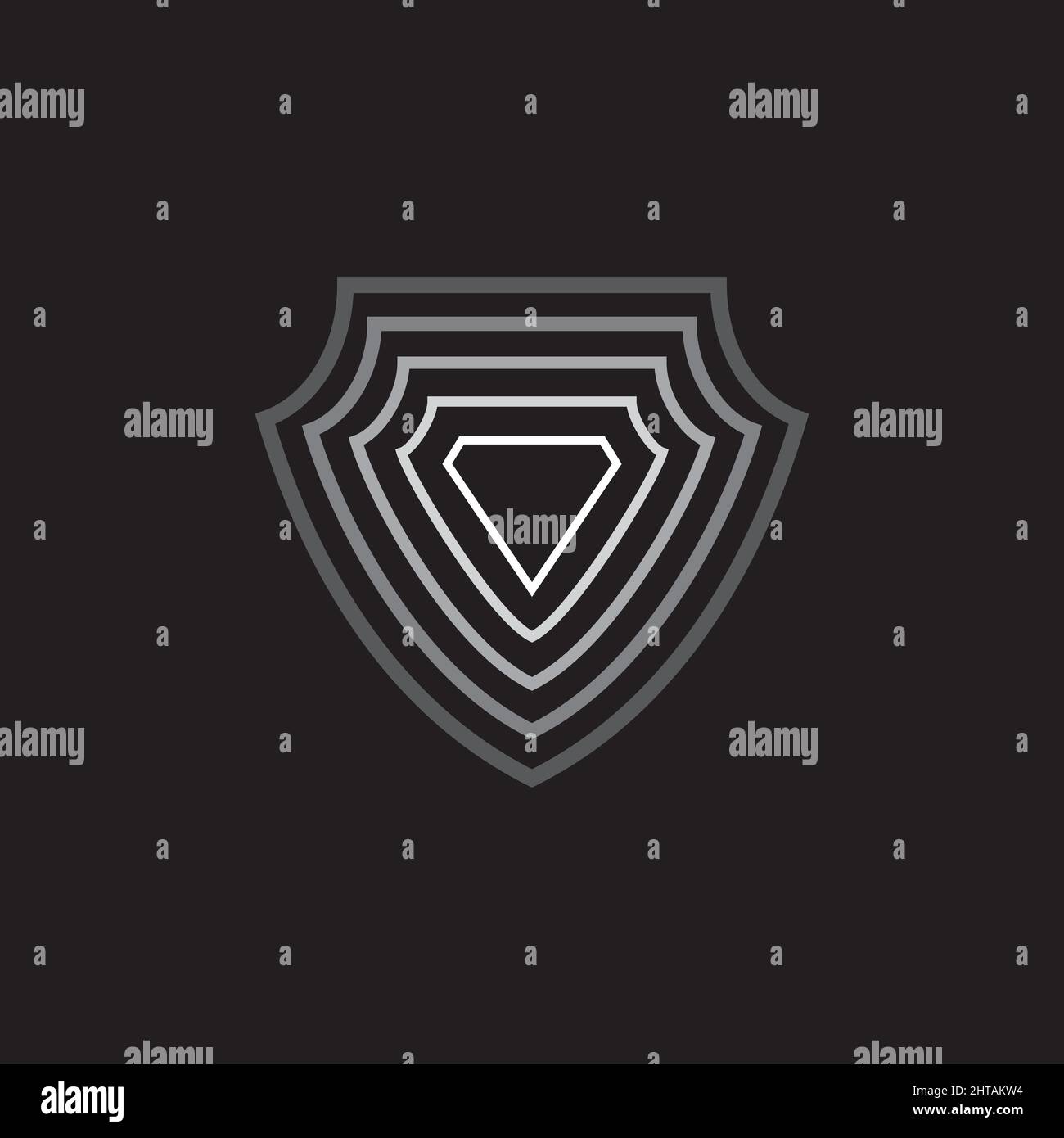 Shield and diamond logo design illustration vector template Stock Vector