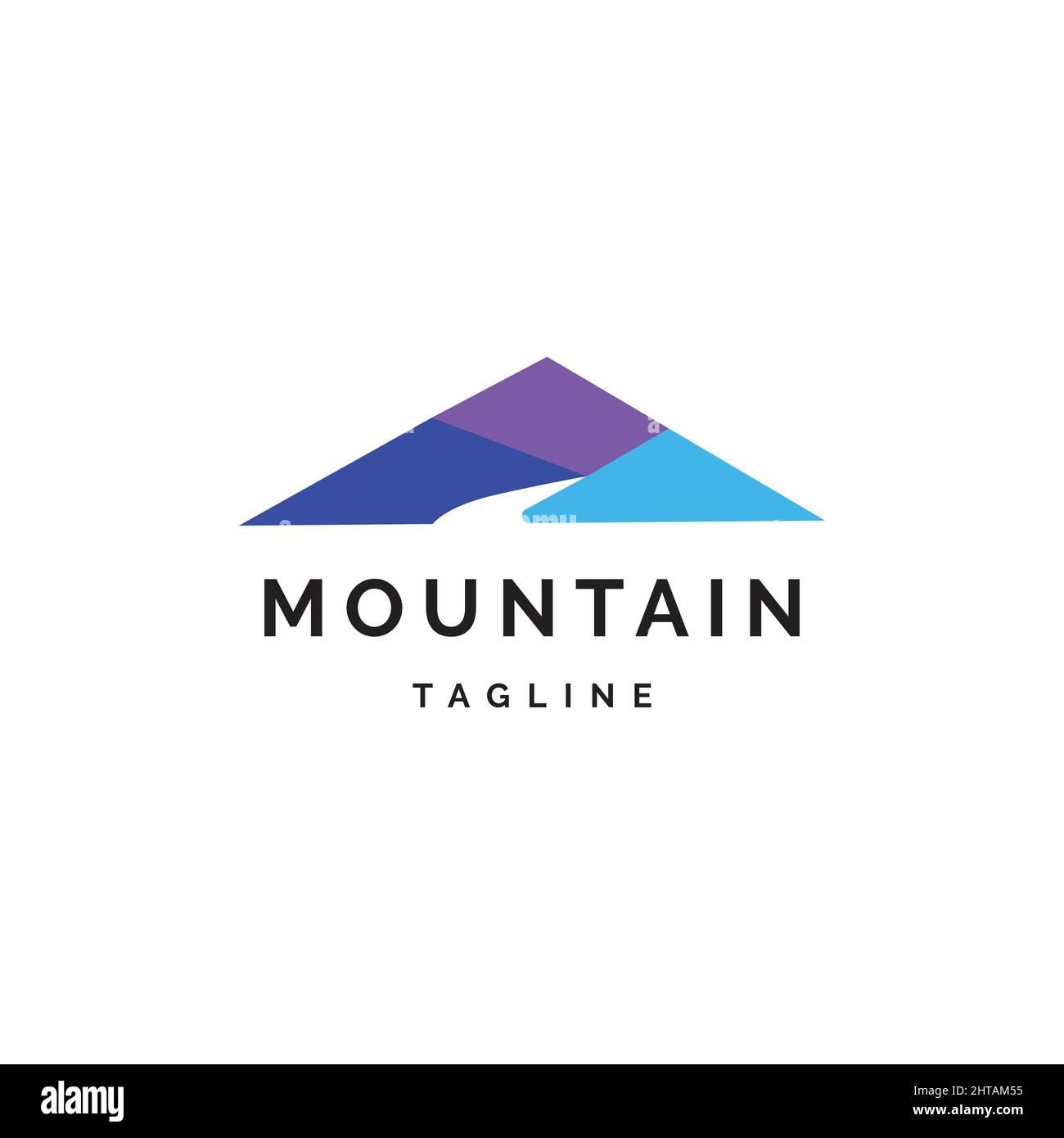 Blue mountain logo design illustration vector template Stock Vector