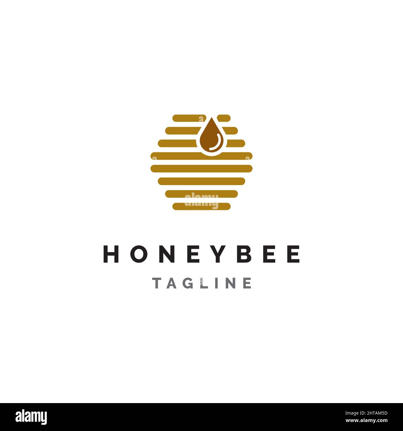 Honey bee logo design illustration vector template Stock Vector
