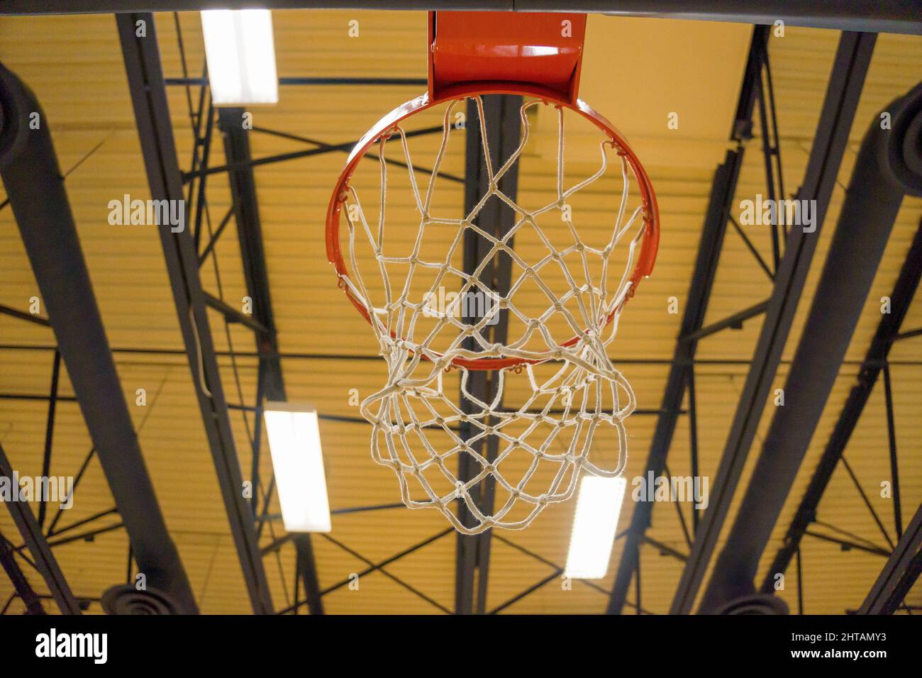 Selective of a basketball hoop in a stadium Stock Photo Alamy