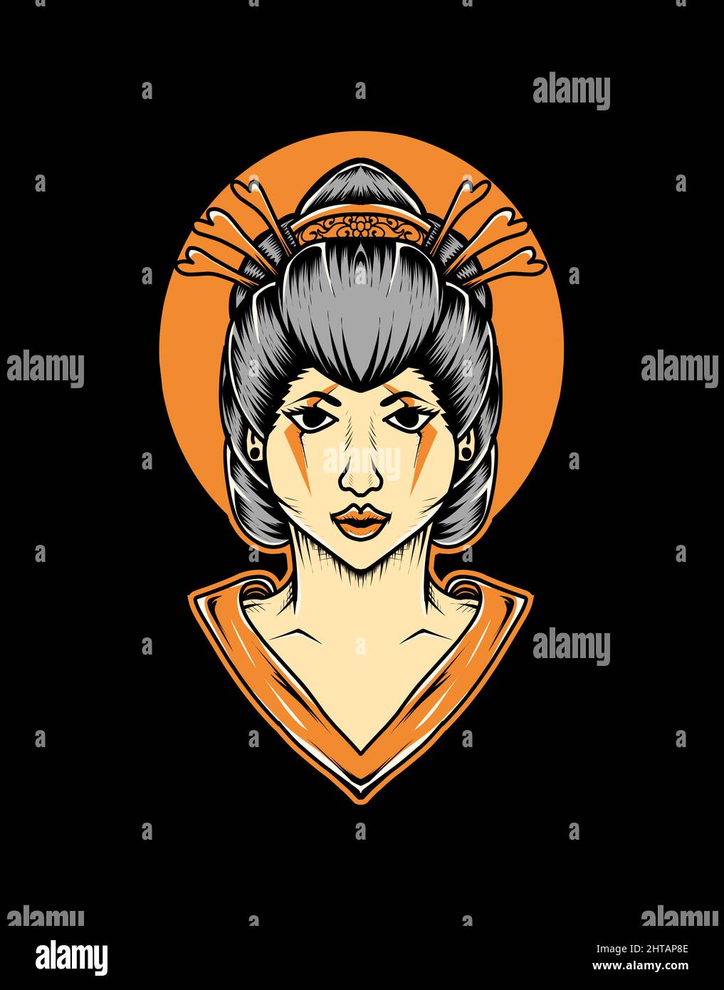 Geisha black Stock Vector Images - Alamy