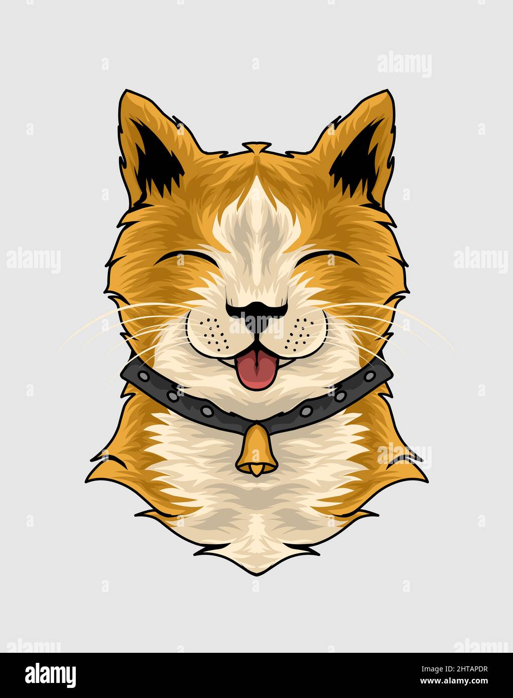 illustration vector cute cat head on white background Stock Vector