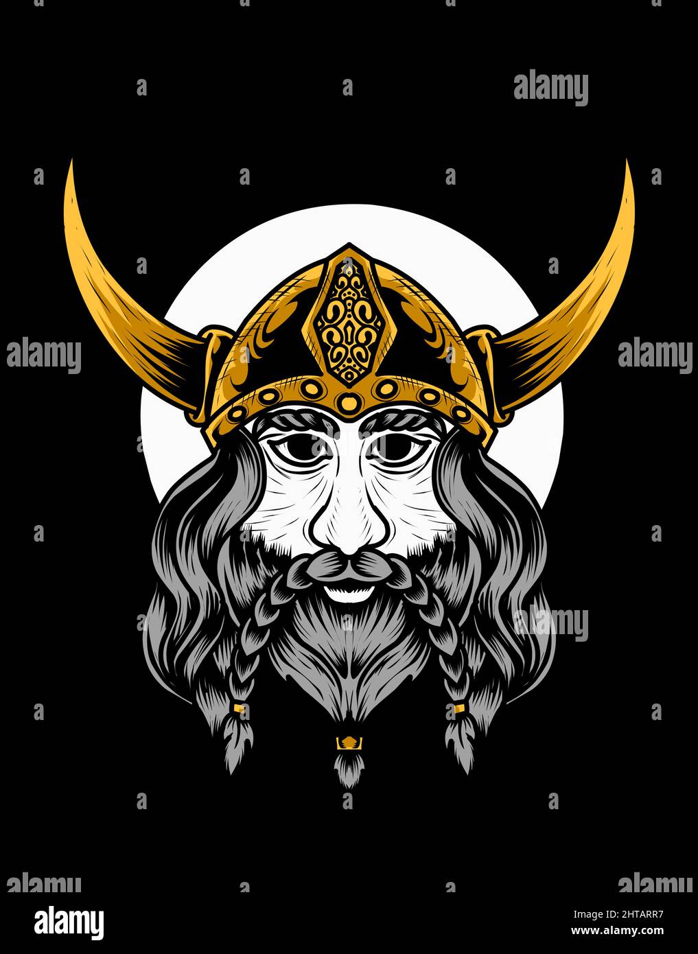 illustration vector viking warrior head Stock Vector