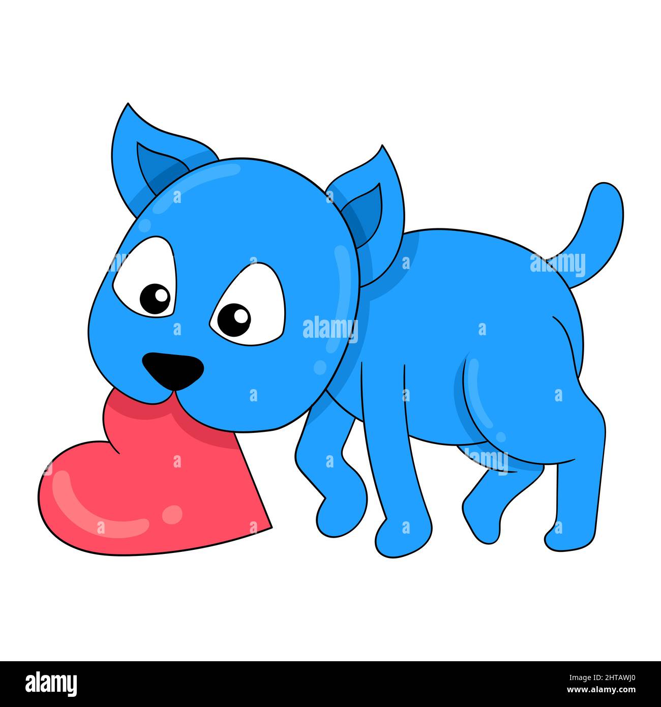 blue dog biting valentine love Stock Vector Image & Art Alamy