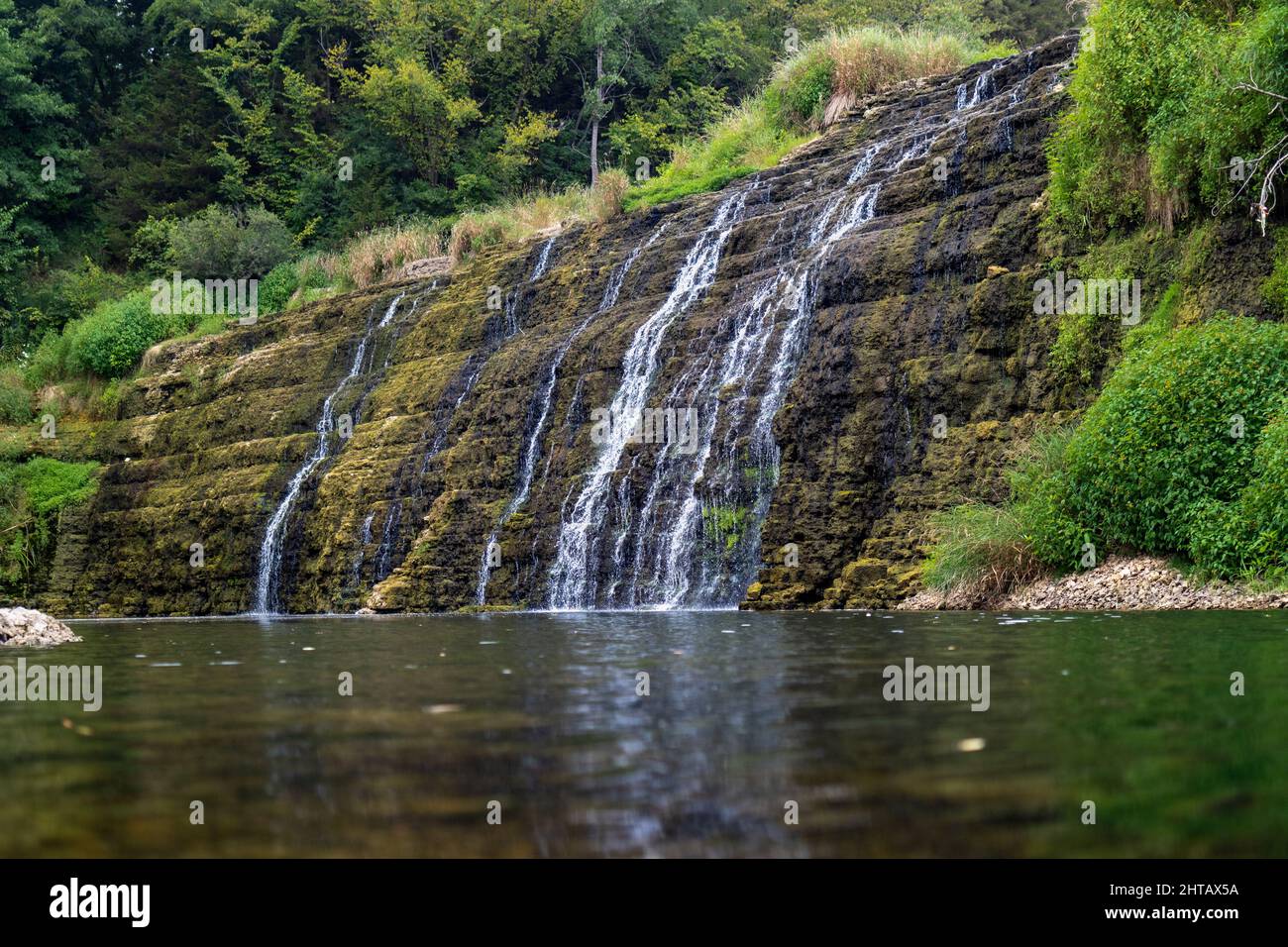 Beautiful landscape of Thunder Bay Falls (Private), Galena, Illinois, United States Stock Photo