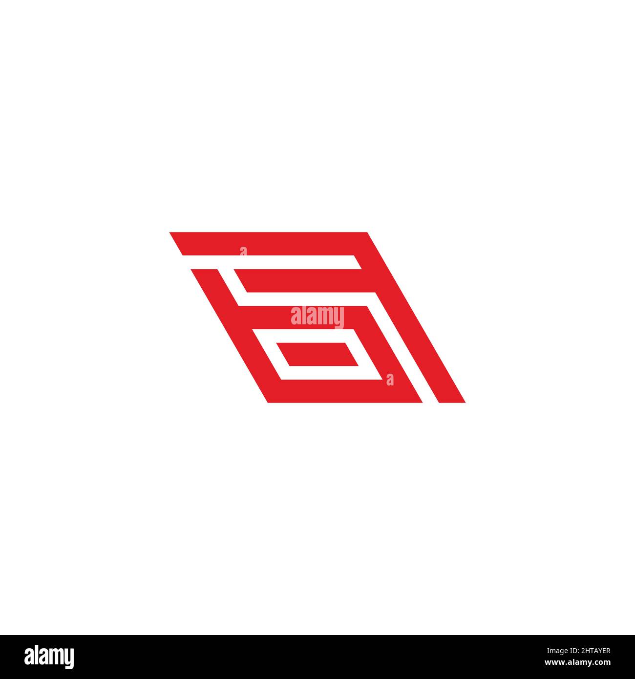 letter bf abstract linear geometric logo vector Stock Vector