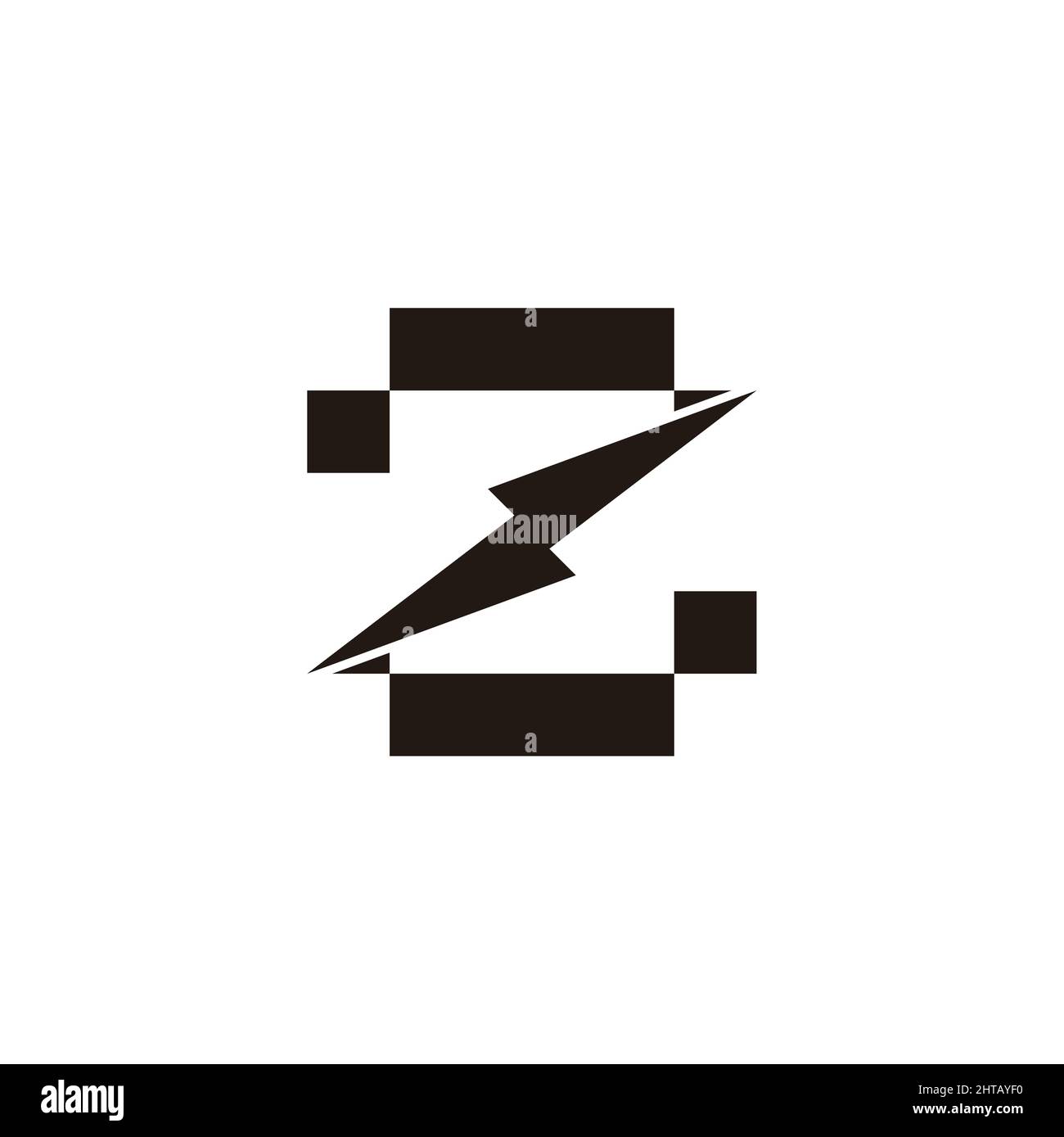 letter z simple geometric thunder bolt logo vector Stock Vector Image ...