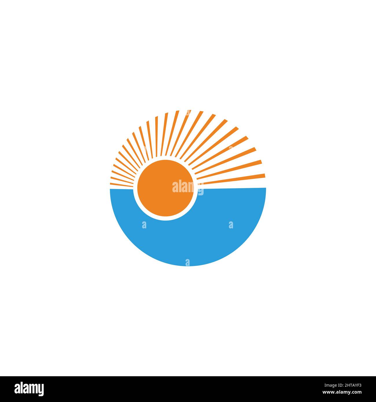 sun light sea circle simple geometric logo vector Stock Vector
