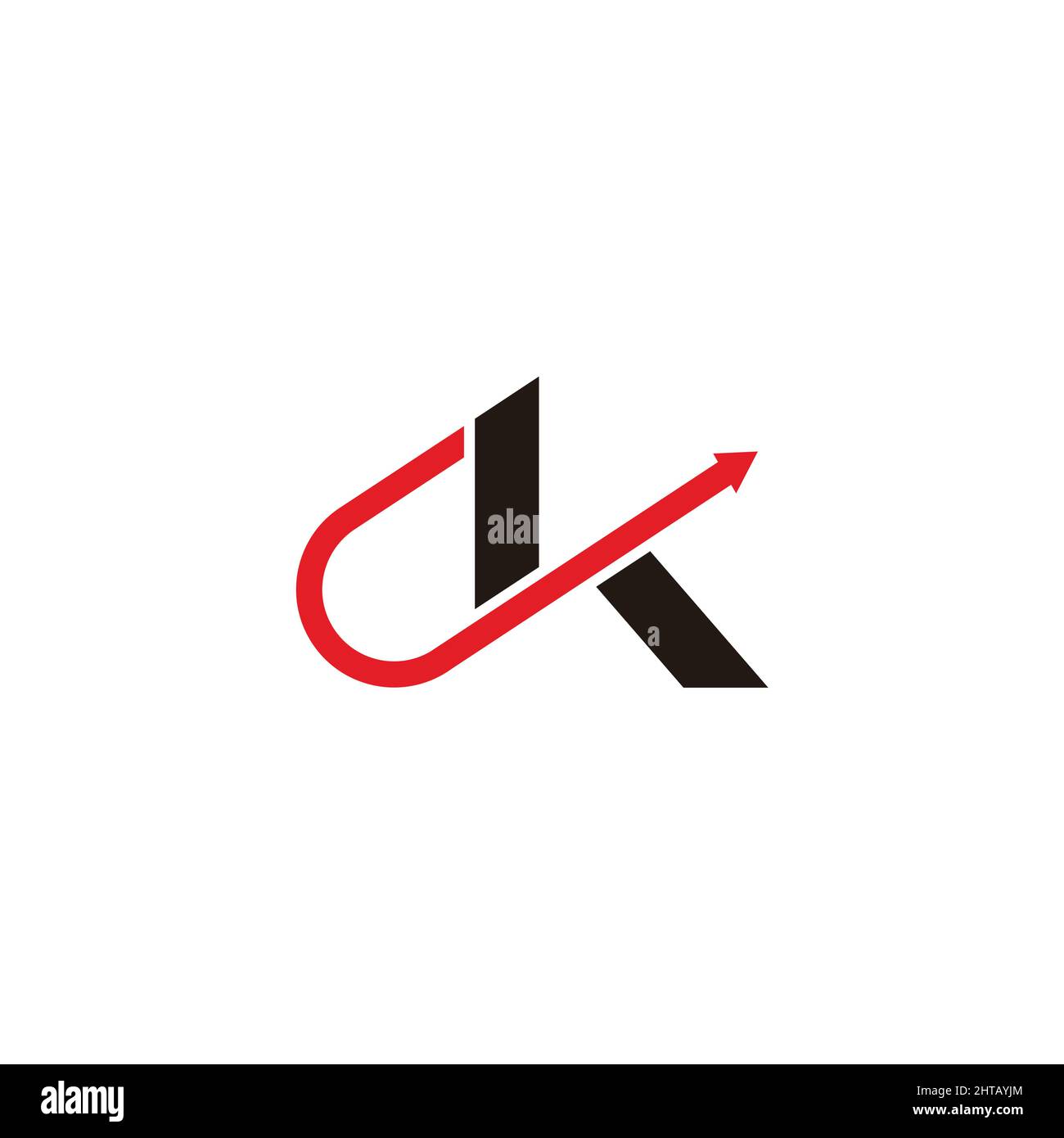 letter ck loop arrow motion fast geometric logo vector Stock Vector