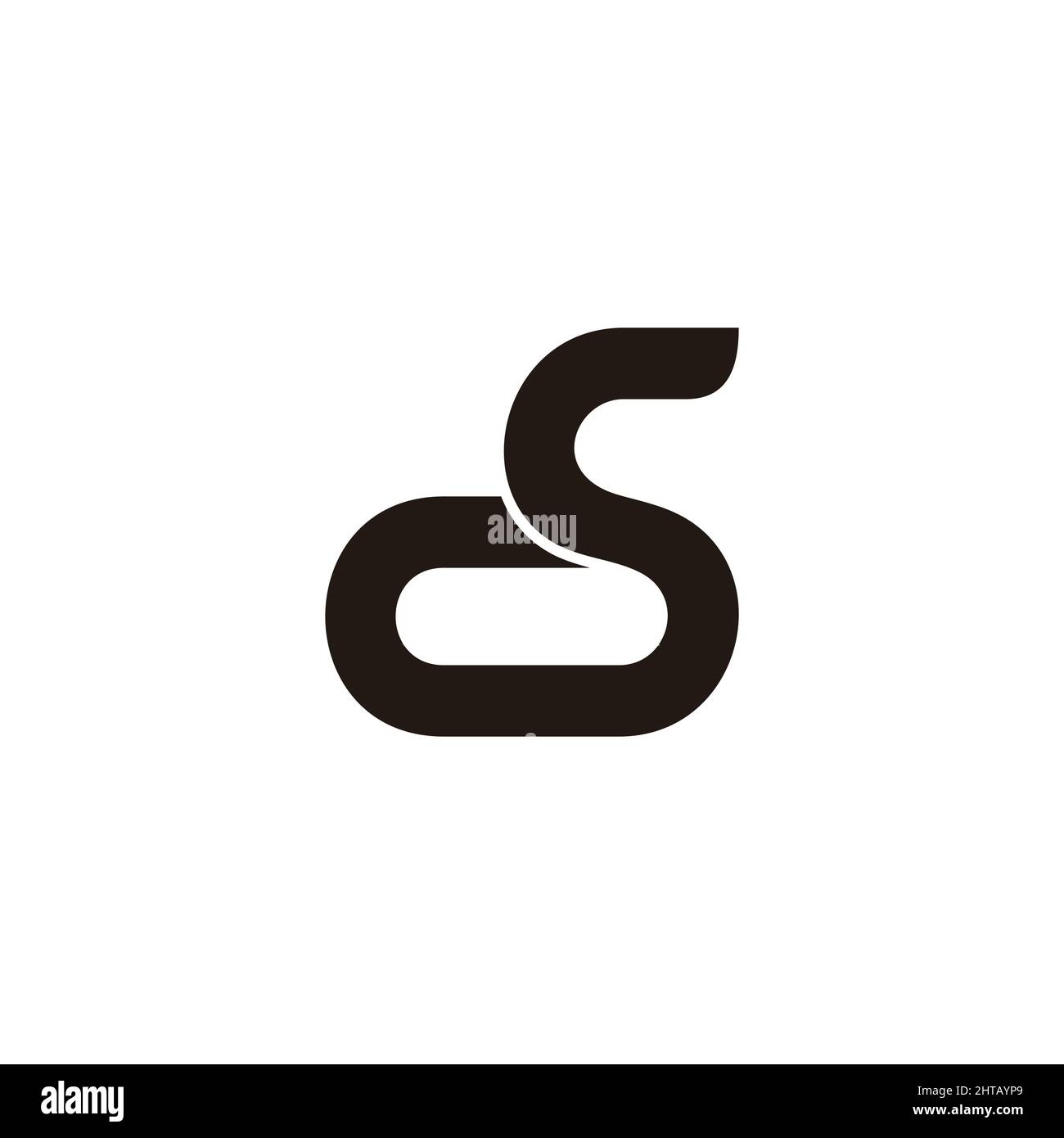letter cs linked curves geometric simple logo vector Stock Vector
