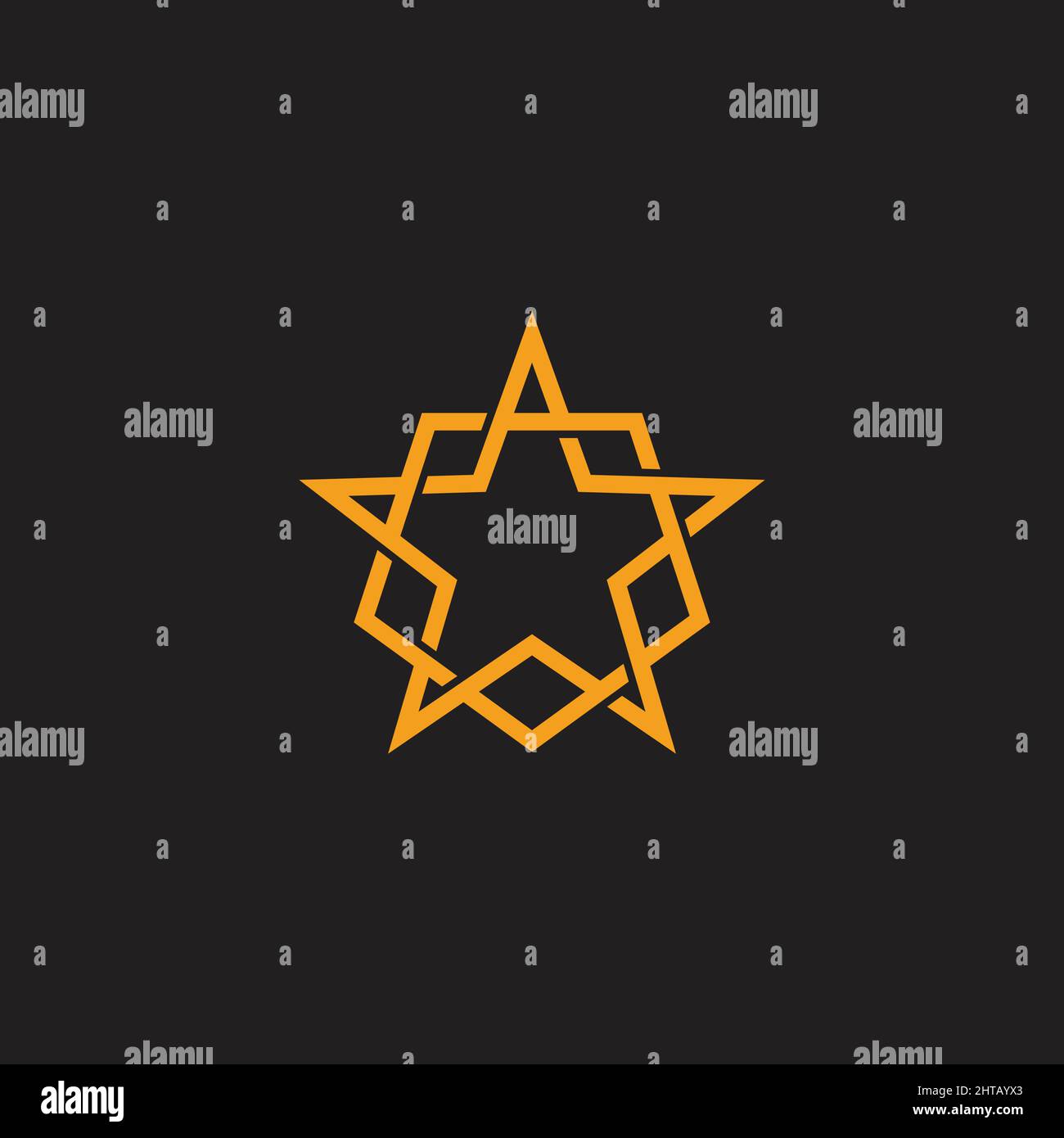 star shield linked line geometric line logo vector Stock Vector