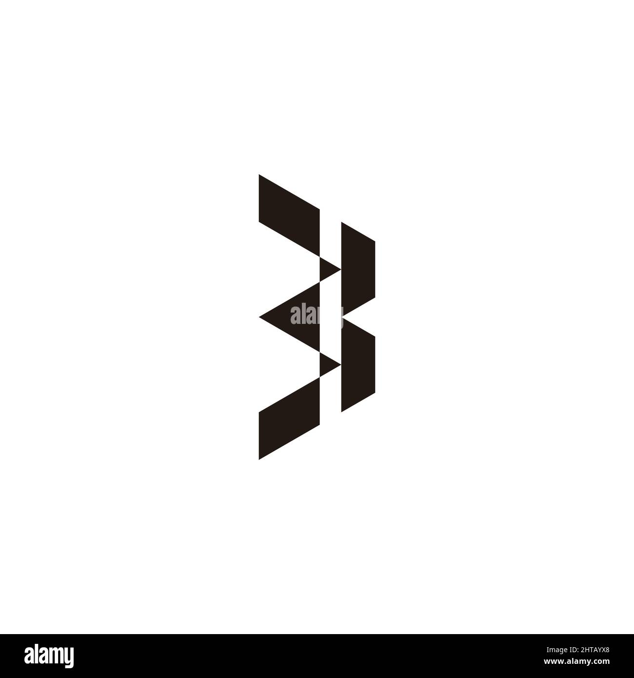 letter b pencil shape simple geometric logo vector Stock Vector