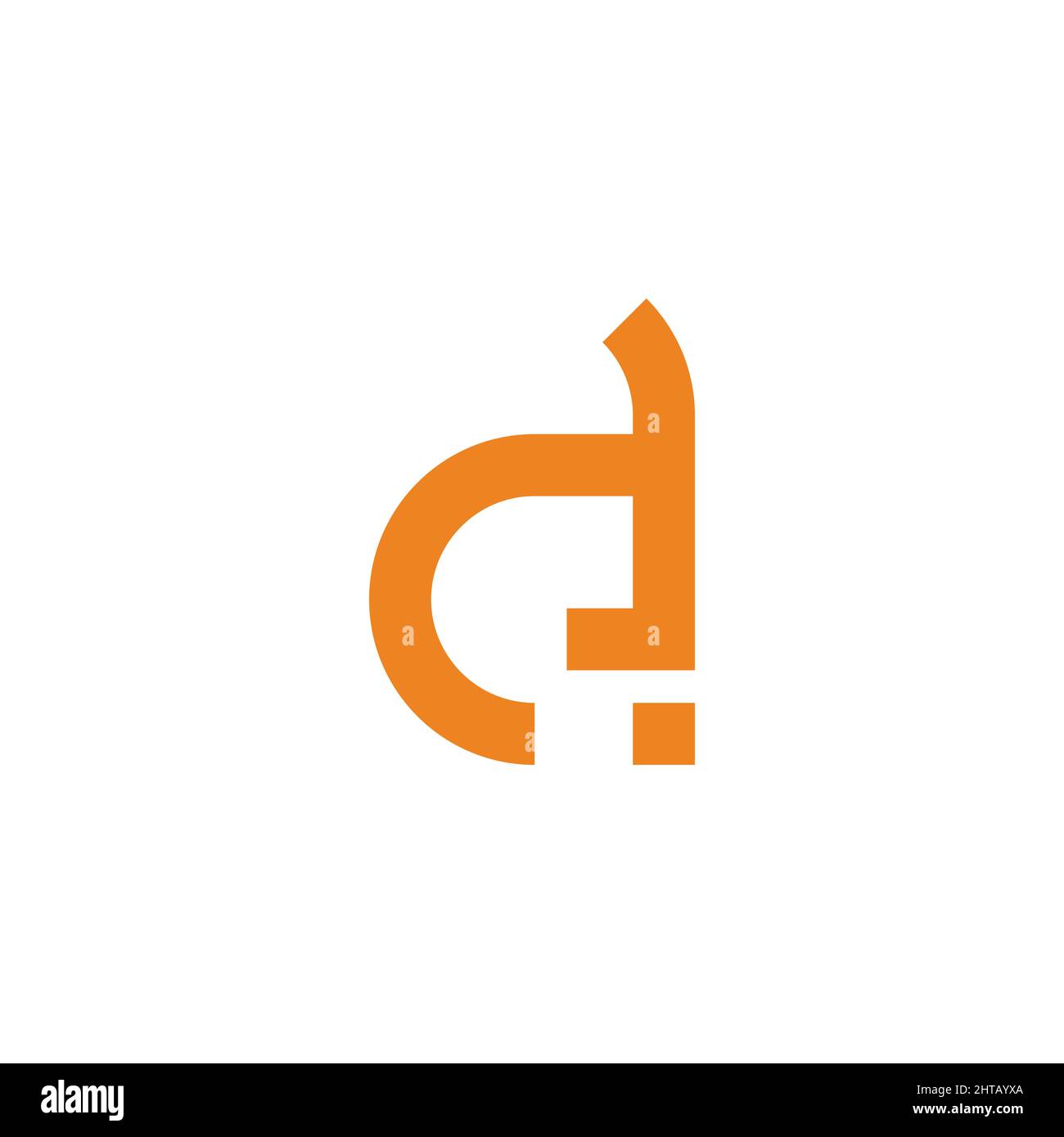 letter de simple geometric yellow line logo vector Stock Vector