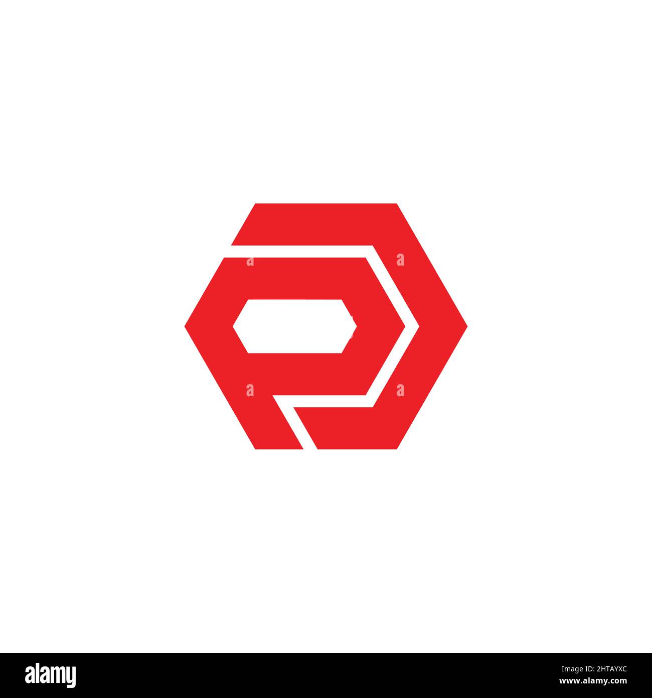 letter pd simple hexagonal geometric logo vector Stock Vector