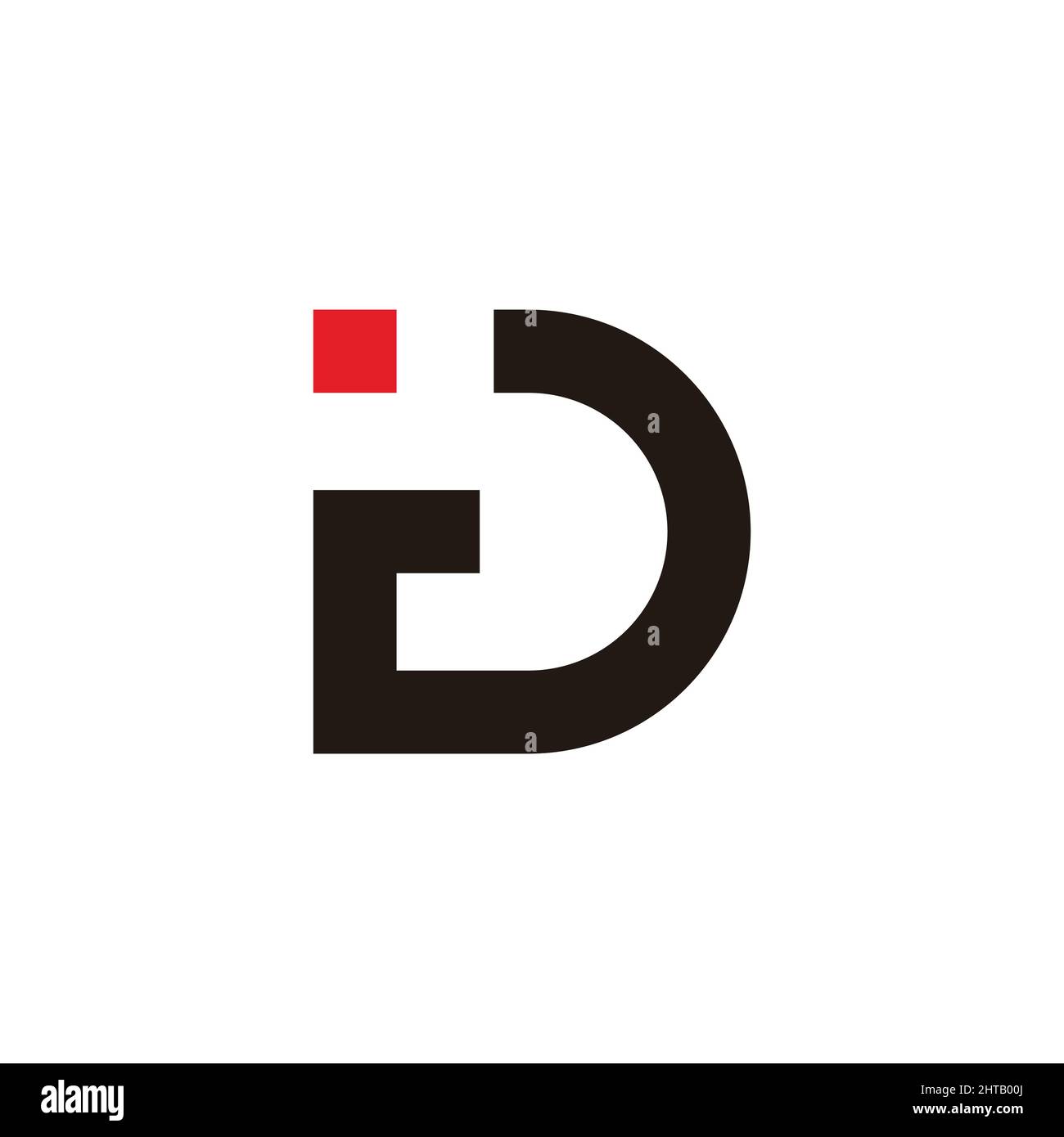 letter id simple geometric line logo vector Stock Vector
