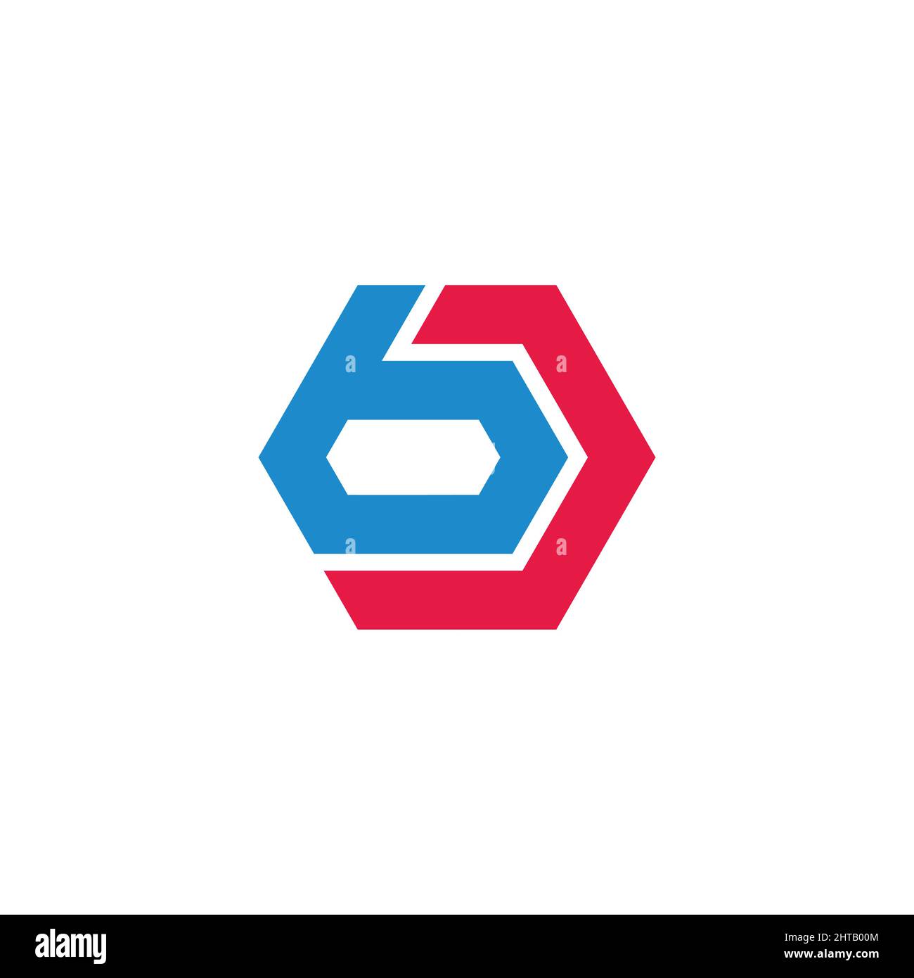letter bd simple geometric hexagonal logo vector Stock Vector