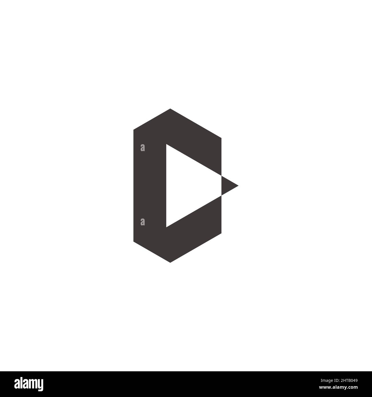 letter c pen pencil simple geometric logo vector Stock Vector