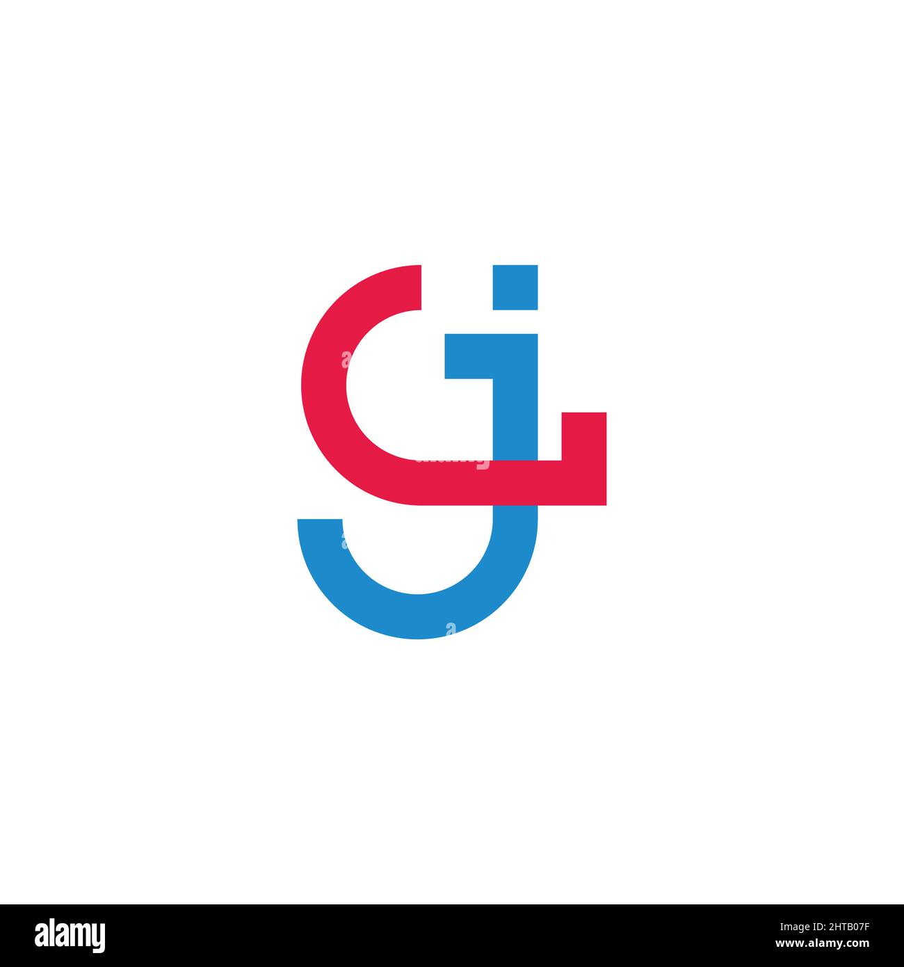 letter cj colorful linked geometric simple logo vector Stock Vector