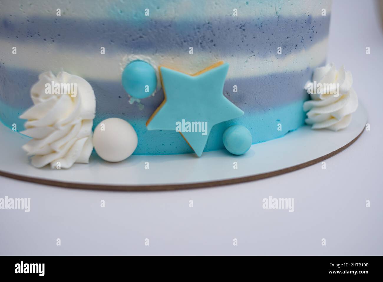 Photo of a birthday cake for a one year old boy with teddy bear and ...