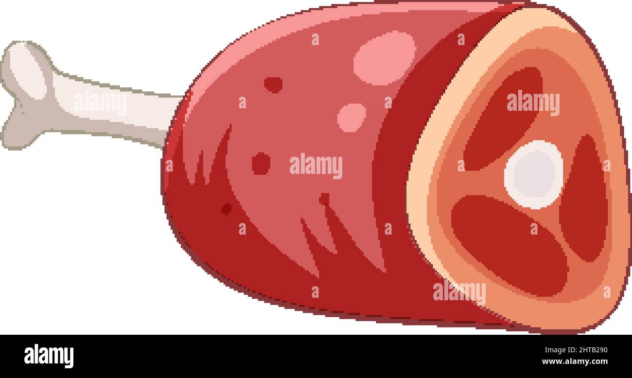 Isolated meat bone in cartoon style illustration Stock Vector Image