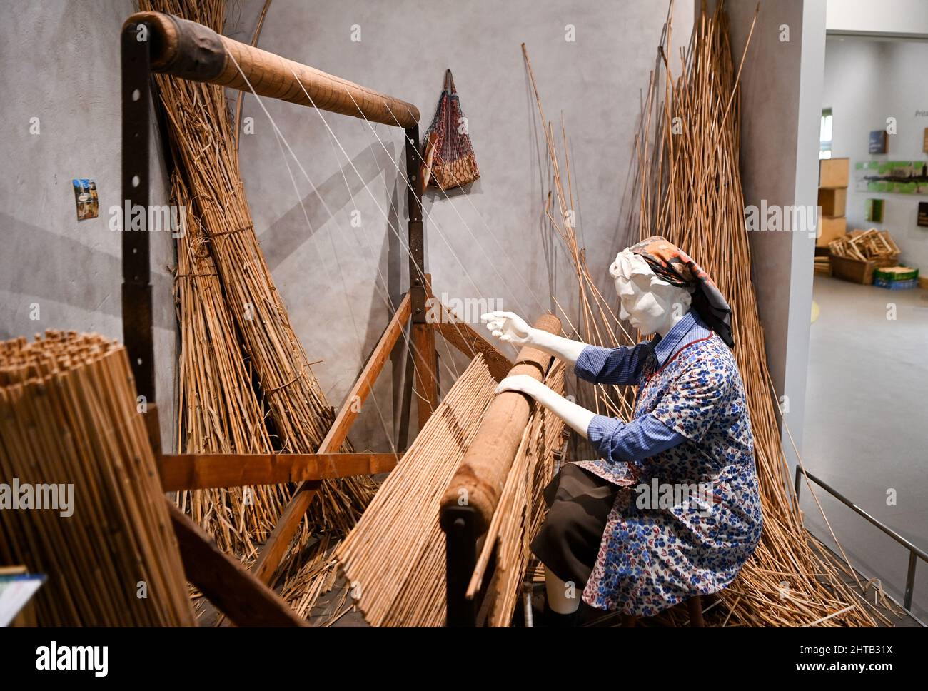 Havelsee Ot Pritzerbe, Germany. 24th Feb, 2022. A loom is used to
