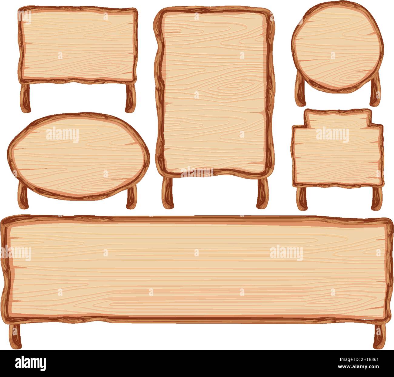 Set of wooden sign banner illustration Stock Vector Image & Art - Alamy