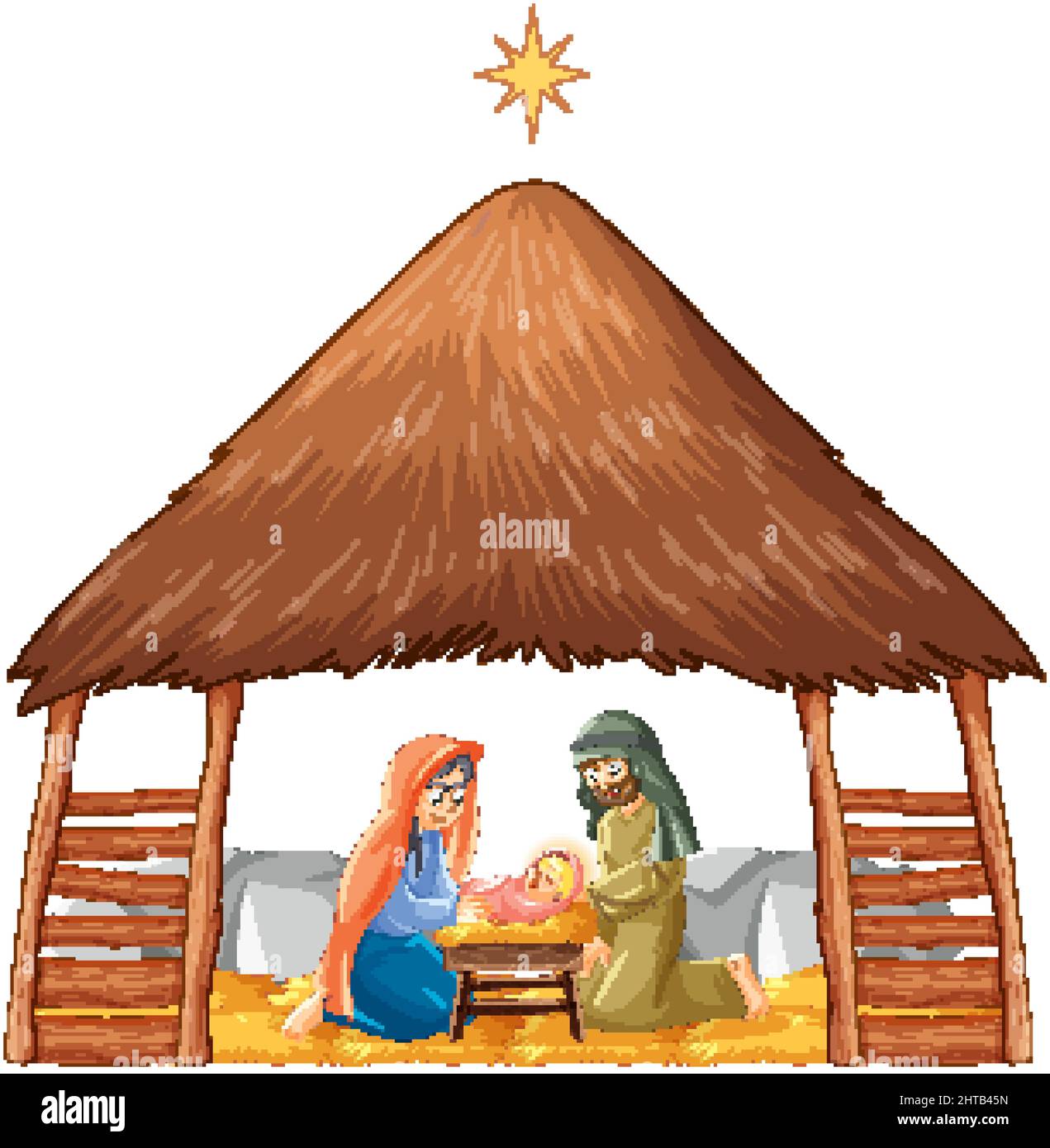 Nativity of Jesus birth of Jesus illustration Stock Vector Image & Art -  Alamy