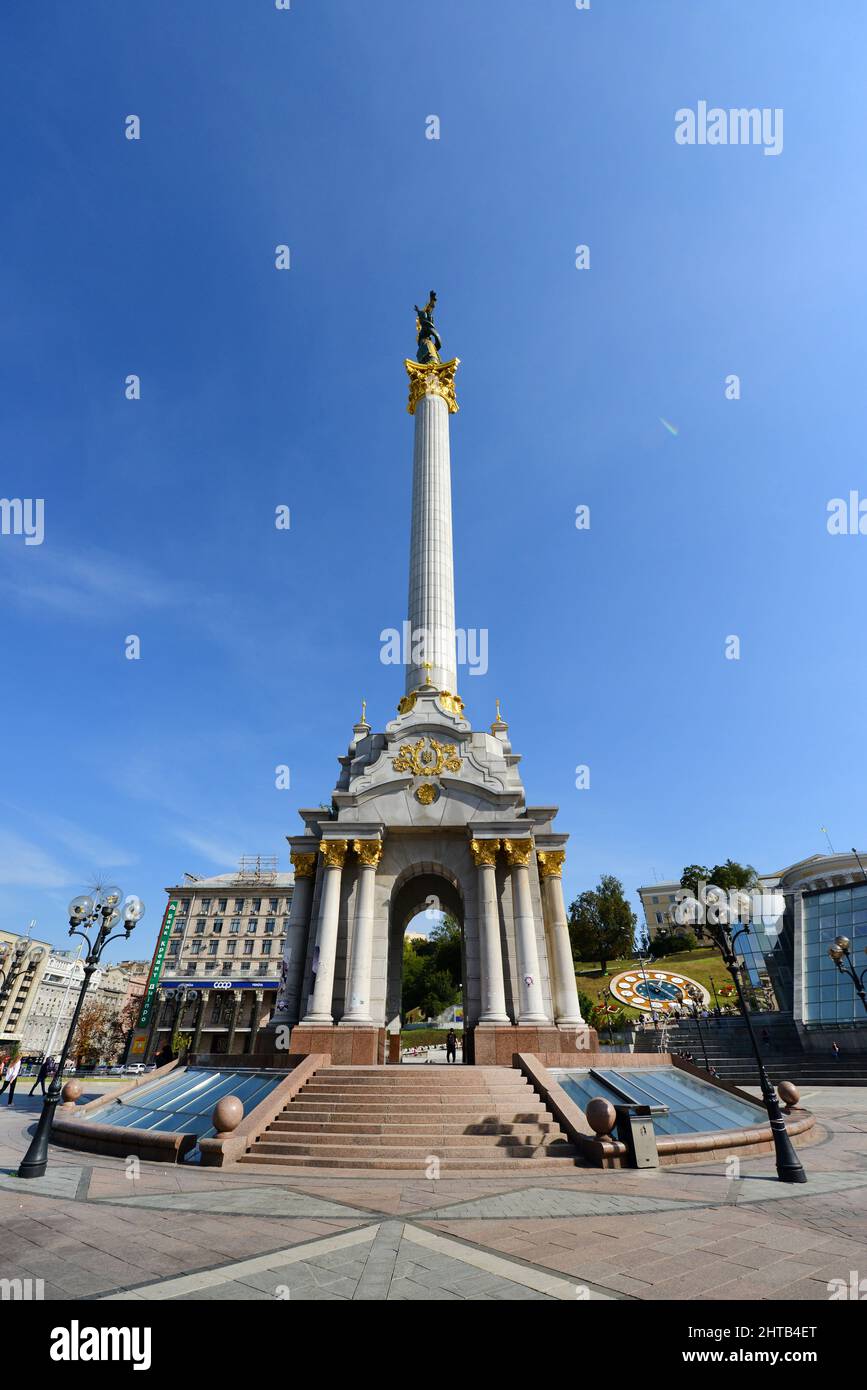 Independence Monument a the Maidan, Kyiv, Ukraine. Stock Photo