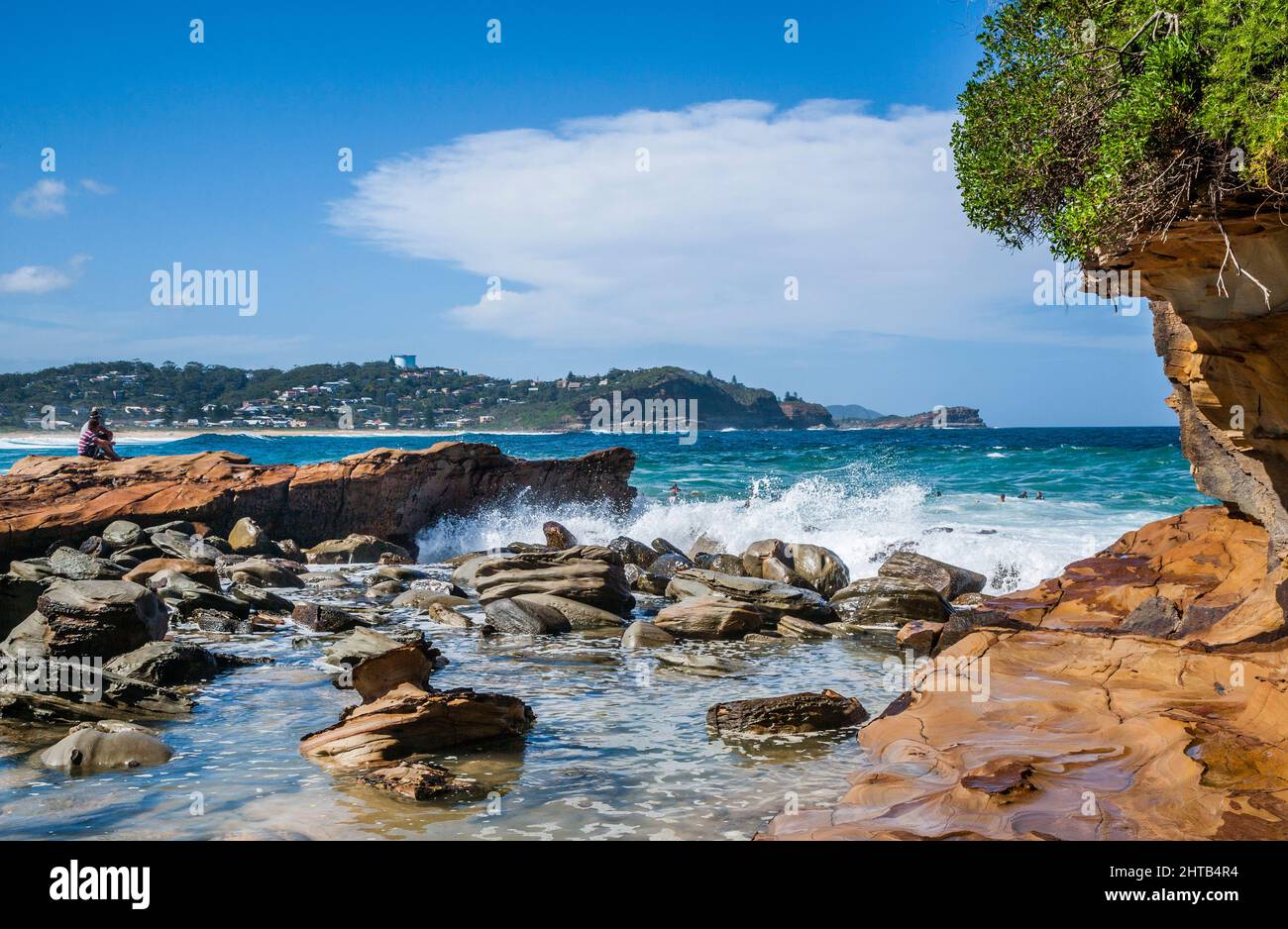 tumultouos surf at Avoca Beach on the Central Coast of New South Wales, Australia Stock Photo