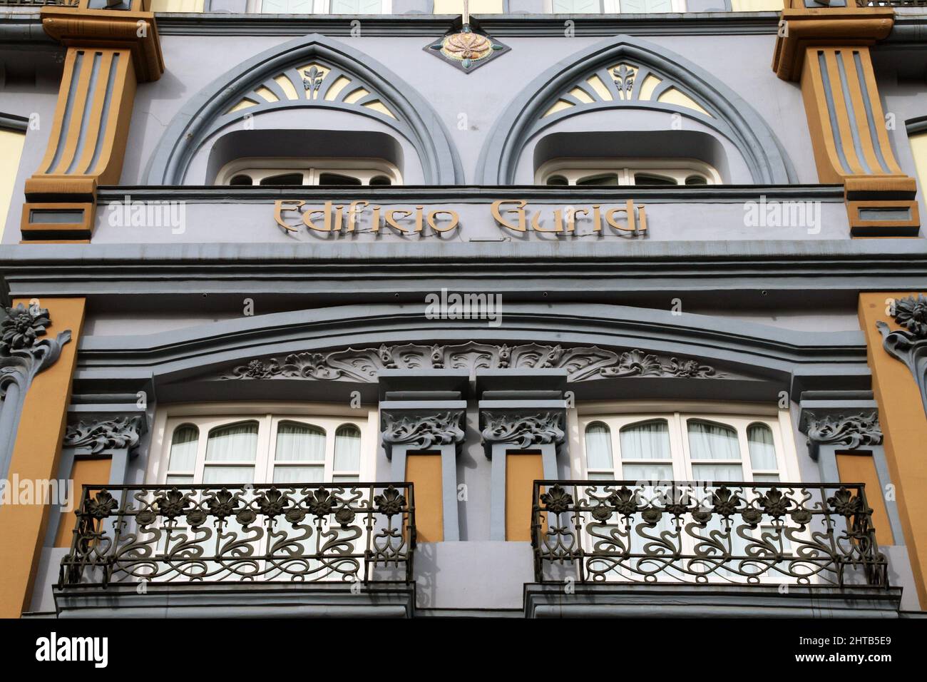 Facade of a classic building in Bilbao Stock Photo - Alamy