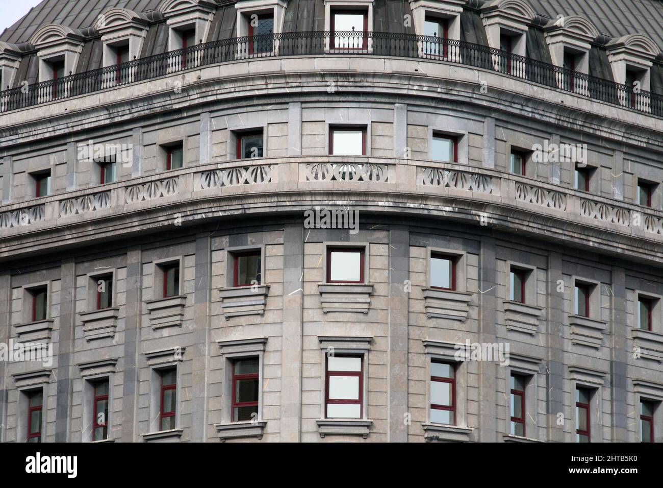 Typical residential building with balconies in Bilbao, Spain Stock ...