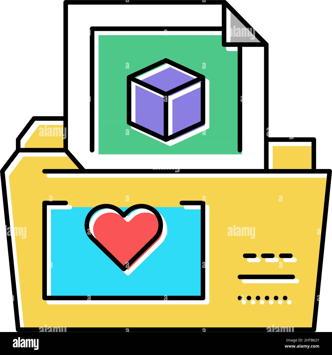 folder storage ugc color icon vector illustration Stock Vector Image ...