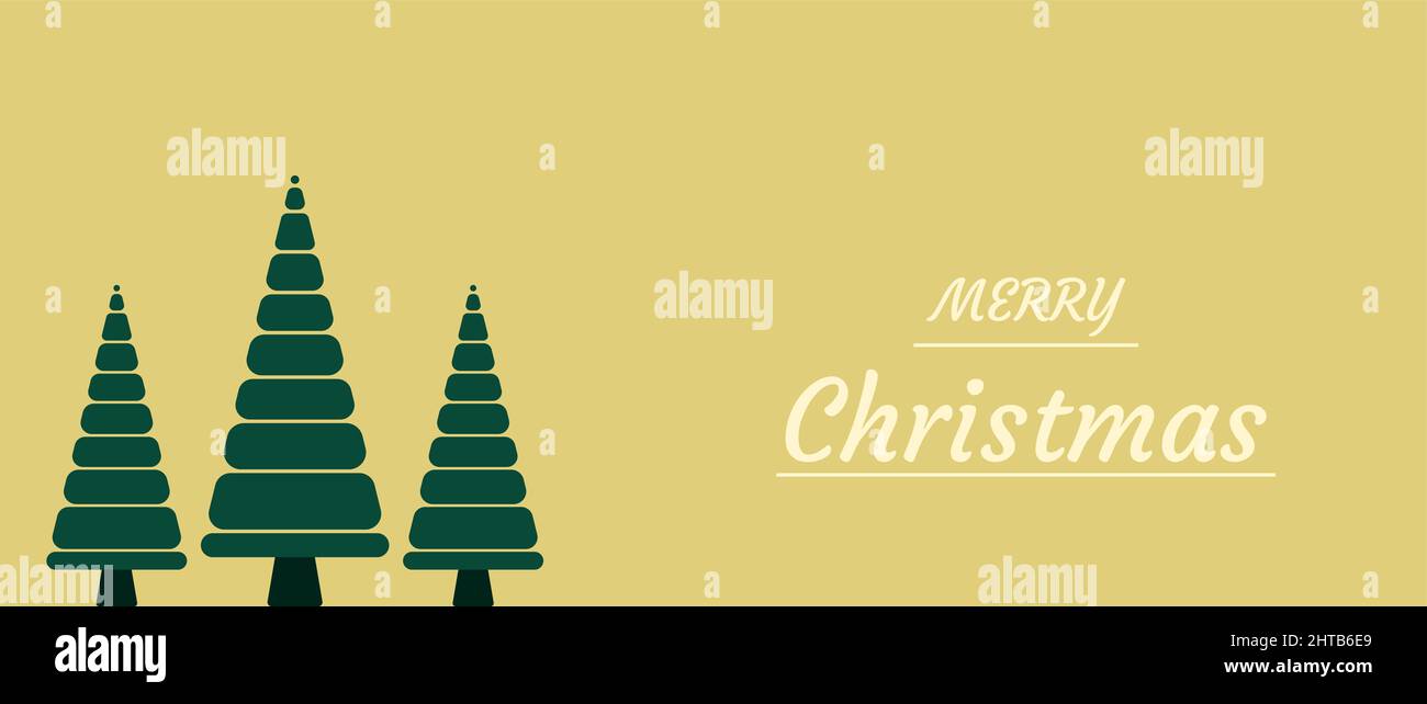 Christmas banner created with three Christmas treelike objects