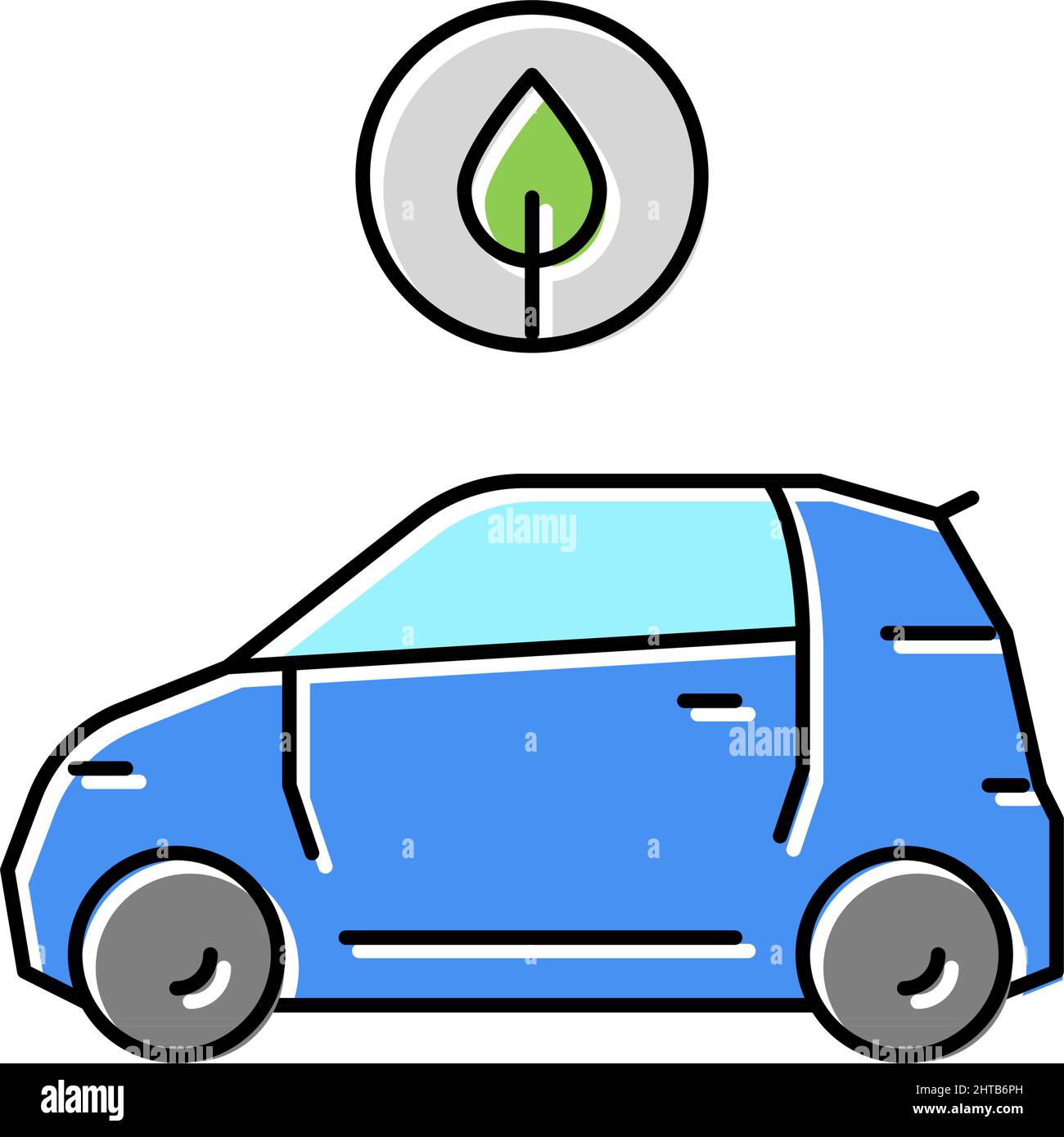 eco car transport color icon vector illustration Stock Vector Image ...
