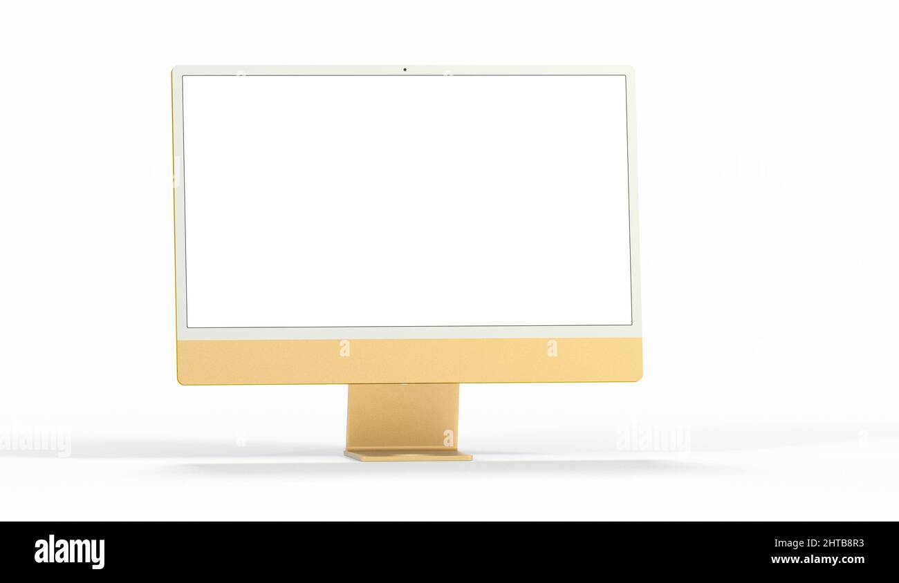 Illustration of a computer on white background Stock Photo - Alamy