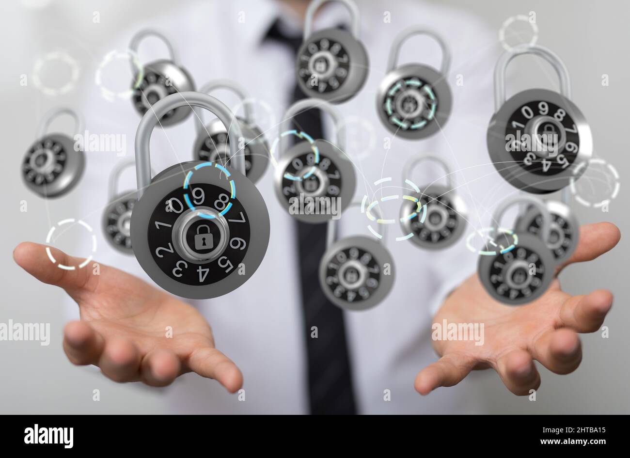 Lock key dot tech hi-res stock photography and images - Alamy