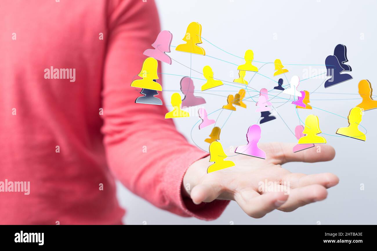 Illustration of abstract technology group and data team Stock Photo - Alamy