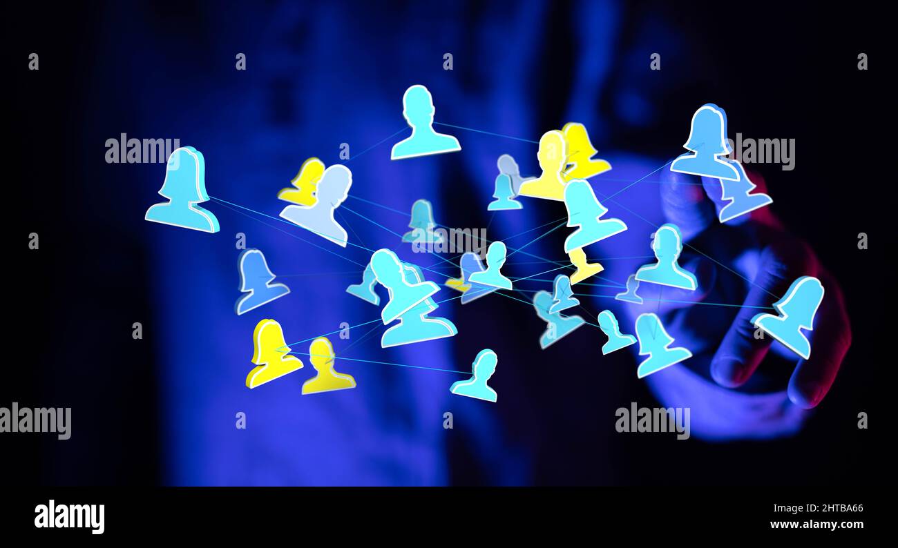 Illustration of abstract technology group and data team Stock Photo - Alamy