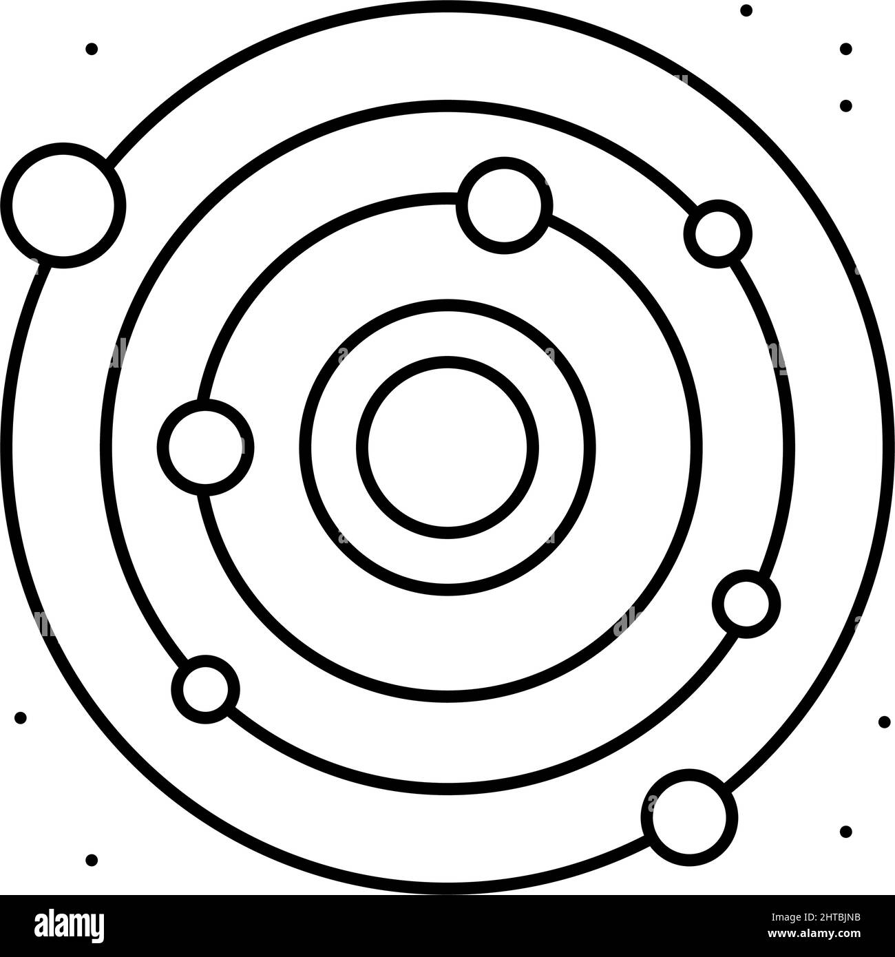 solar system line icon vector black illustration Stock Vector Image ...