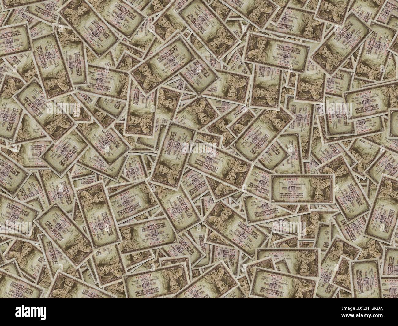 Background of historical Yugoslavian dinar banknotes or textile print ...