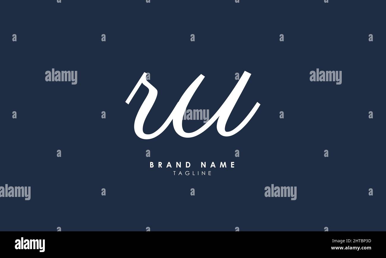 Alphabet letters Initials Monogram logo RU, UR, R and U Stock Vector