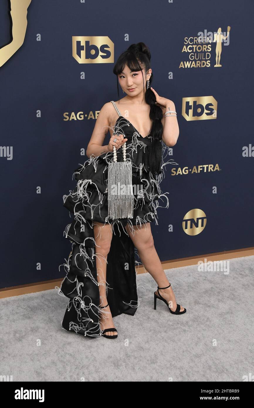 Los Angeles, USA. 27th Feb, 2022. Poppy Liu arrives at the 28th Screen