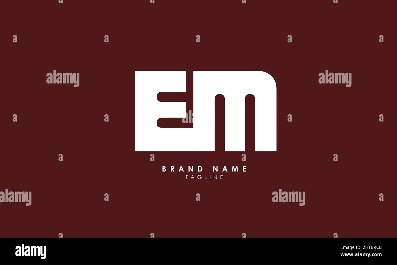Alphabet letters Initials Monogram logo EM, ME, E and M Stock Vector