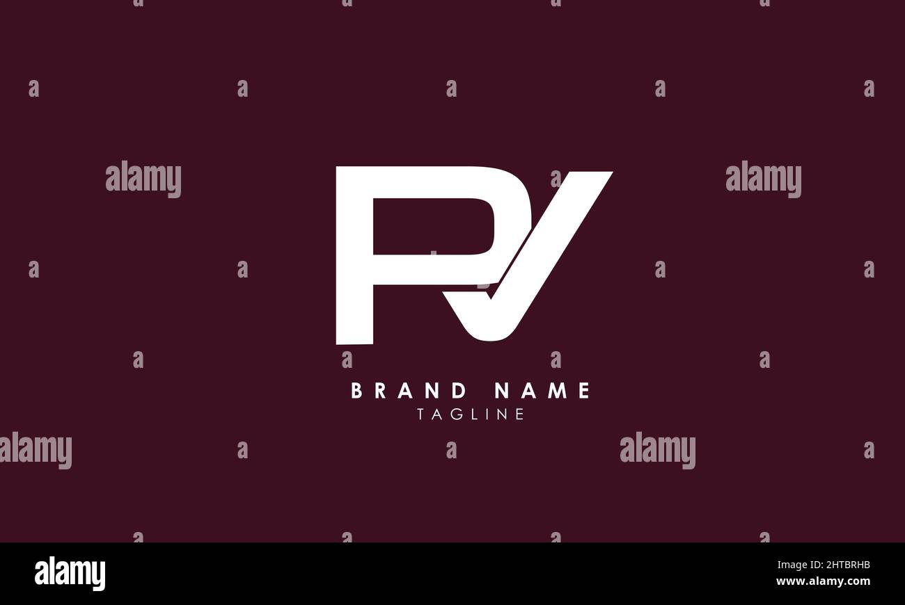 Alphabet letters Initials Monogram logo PV, VP, E and P Stock Vector
